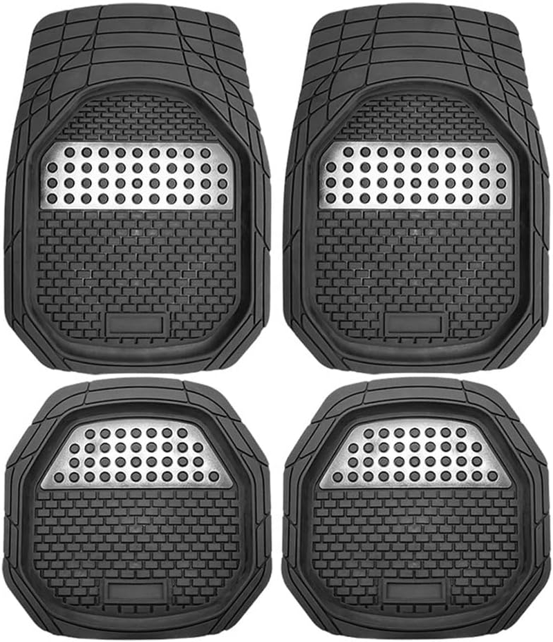 4 PCS Car Floor Mats, Heavy-Duty PVC Mat, Universal Waterproof Kick Pads, All-Round Protection Car, All Weather Anti-Slip Car Mats, for Cars, Trucks, and SUV image number 3