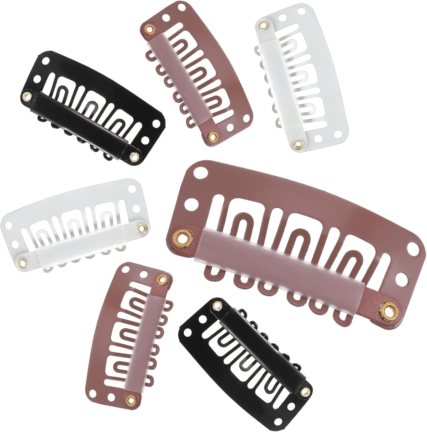 Pack of 30 U-Shaped Wig Clips, Ymapinc Hair Extensions Clips, Metal Hair Extension Clips, Wigs Accessories Tools for DIY Wigs, Hair Extensions, Black, Light Brown, Beige image number 1