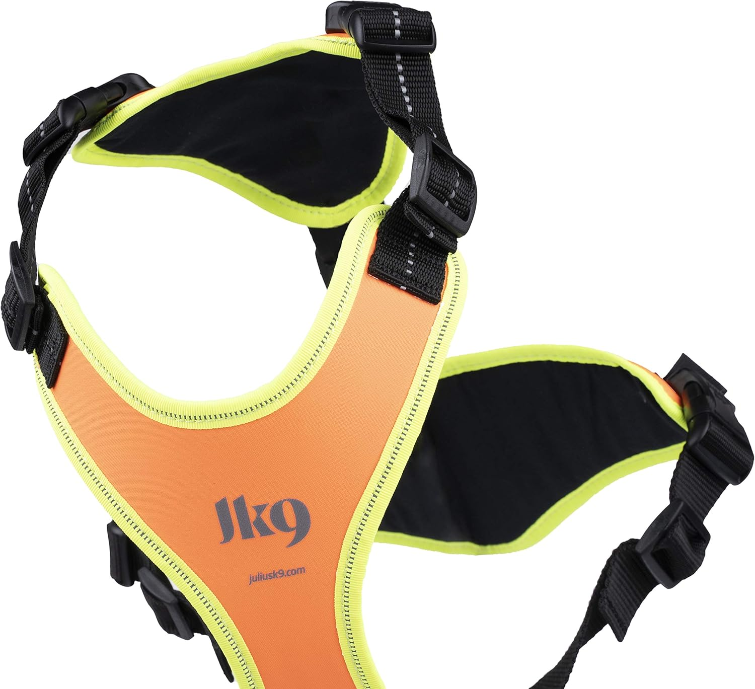 Julius-K9 Mantrailing Harness, Size: M, Uv Orange with Neon Edge, 0.3 Kg