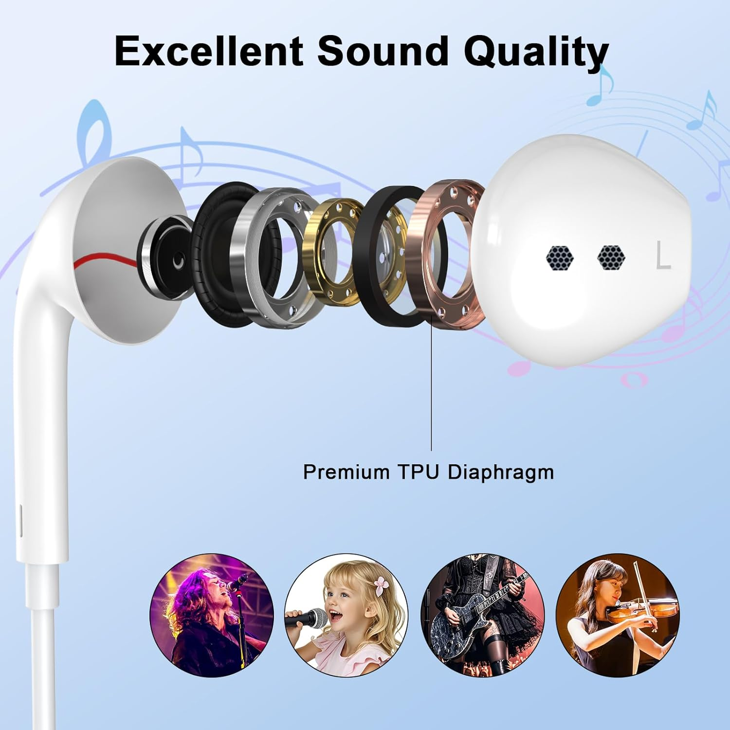 2 Pack USB C Wired Earbuds Ear Buds for Iphone 17 16 Pro Max 16E 16 plus 16Pro 15 Pro Max 15 plus 15Pro 15 USBC In-Ear Headphones Wired Type C Iphone 16 Earbud Earphones Headsets with Microphone image number 2