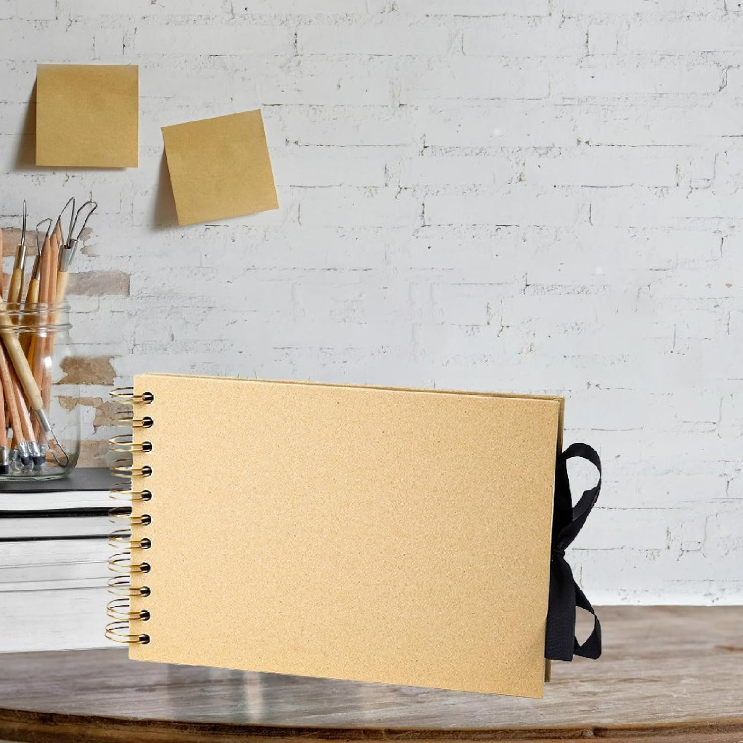 Scrapbook Photo Album Party Gift Wedding Guest Book DIY Memory Book for Photo Storage Shower Memories Travel, Yellow