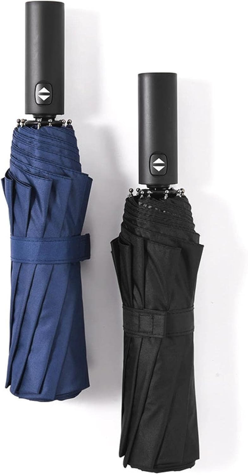 Auto Open Umbrella, UV Protection with Black Coating,Windproof, Water Repellent Fabric Folding Travel Umbrella - Black image number 3