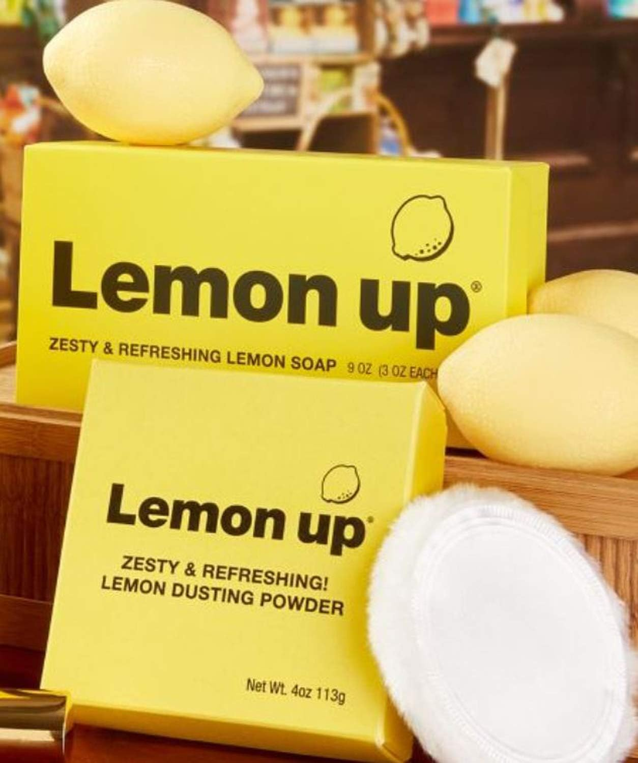 Limited Edition Lemon up Dusting Powder 4 Oz! Lemony Scent Talc-Free Body Powder with Soft Puff! Made from Aloe Powder, Kaolin Clay, Jojoba Oil & Shea Butter! Leaves Skin Feeling Fresh, Soft and Dry!
