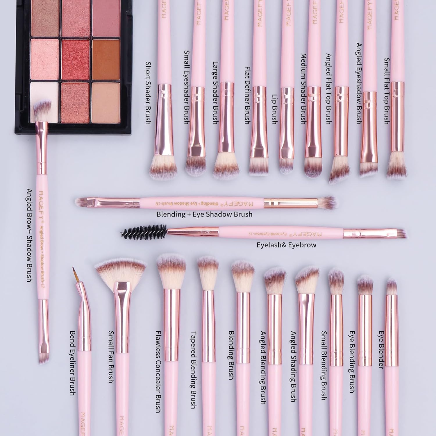 Makeup Brushes 28 Pcs Make up Brushes Professional Makeup Brushes Set Premium Synthetic Face Powder Blush Pointed Eyeshadow Blending Brush Kit with Gift Box(Pink) image number 2