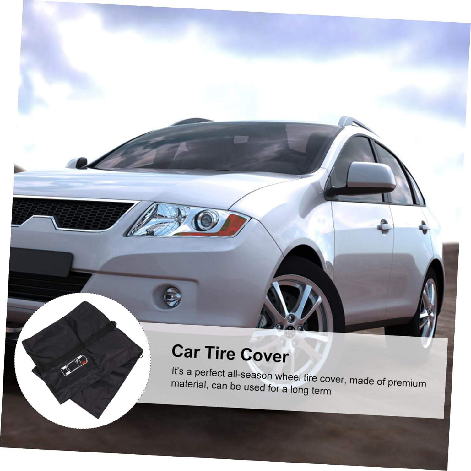 Beatifufu 4Pcs Auto Tire Cover Wheel Tire Caps for Car SUV Truck Trailer Weatherproof Easy to Clean image number 4