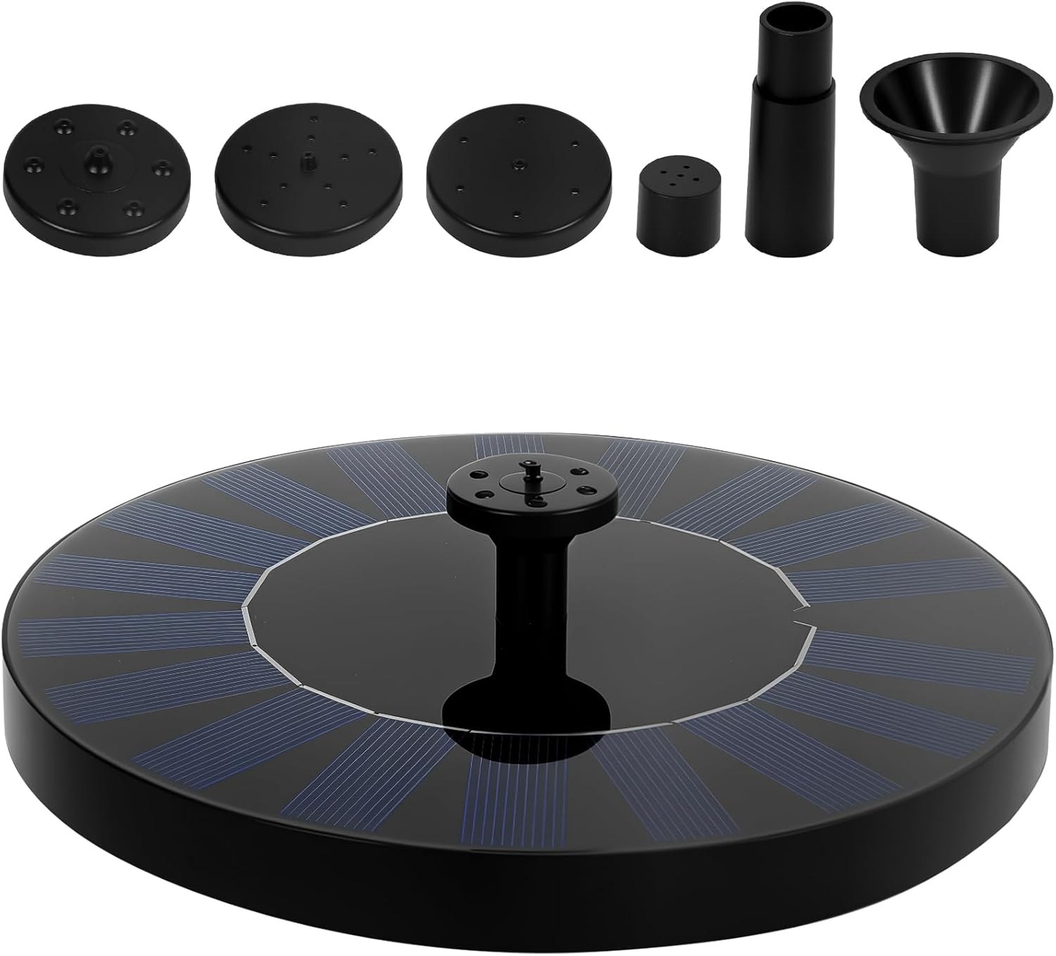 Outdoor Solar Fountain, Solar Powered Bird Bath Fountain with 6 Nozzles,Floating Solar Powered Fountains for Garden Pond Swimming Pool (13 Cm)