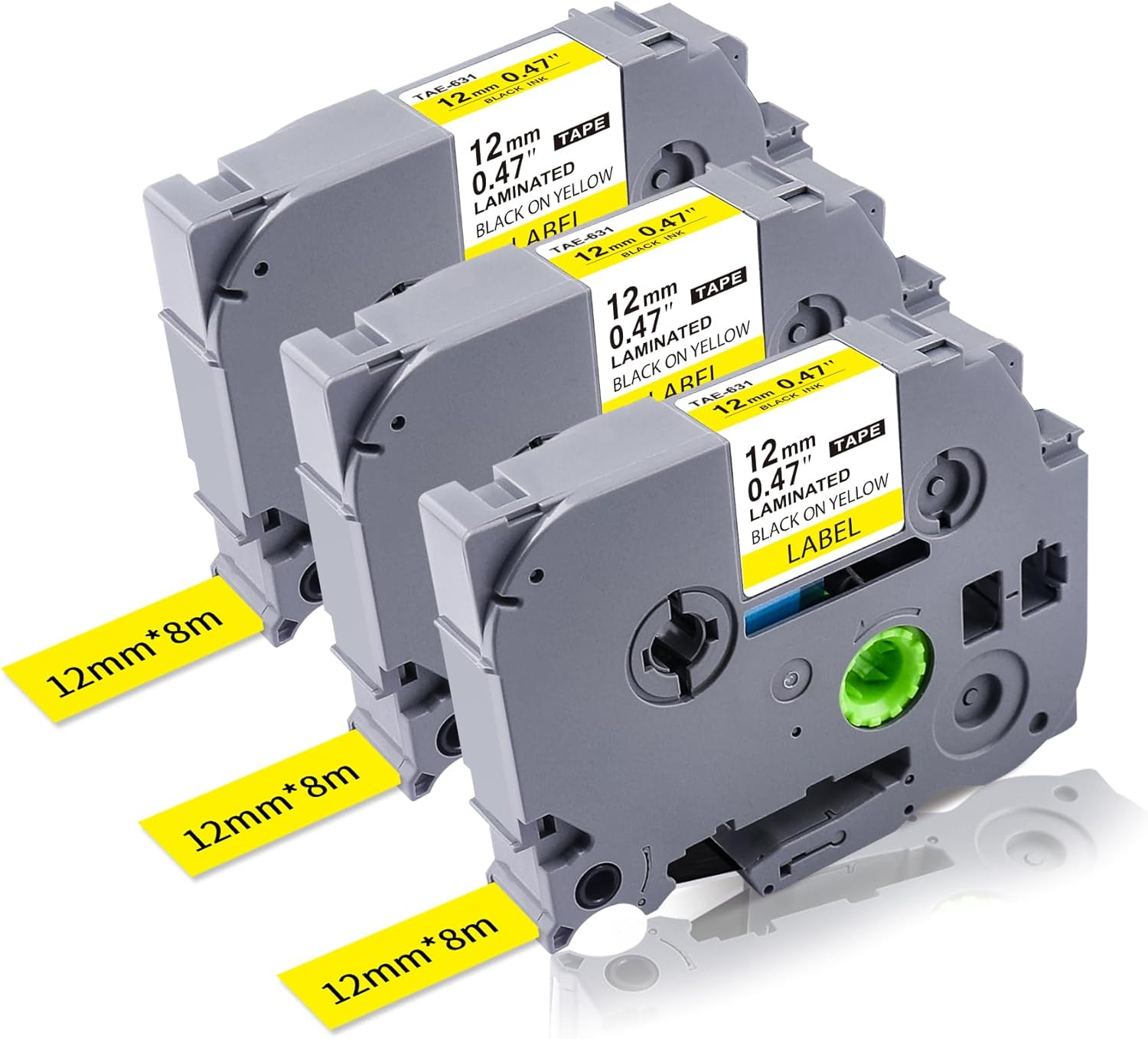 3-Pack TZ Tape 12Mm Clear Replacement for Brother Tze-131 TZ-131 P Touch Label Tape 12Mm 0.47 Laminated Black on Clear Label Maker Tape for Brother Ptouch PT-D600 PT-D200 PT-D210 PT-D400