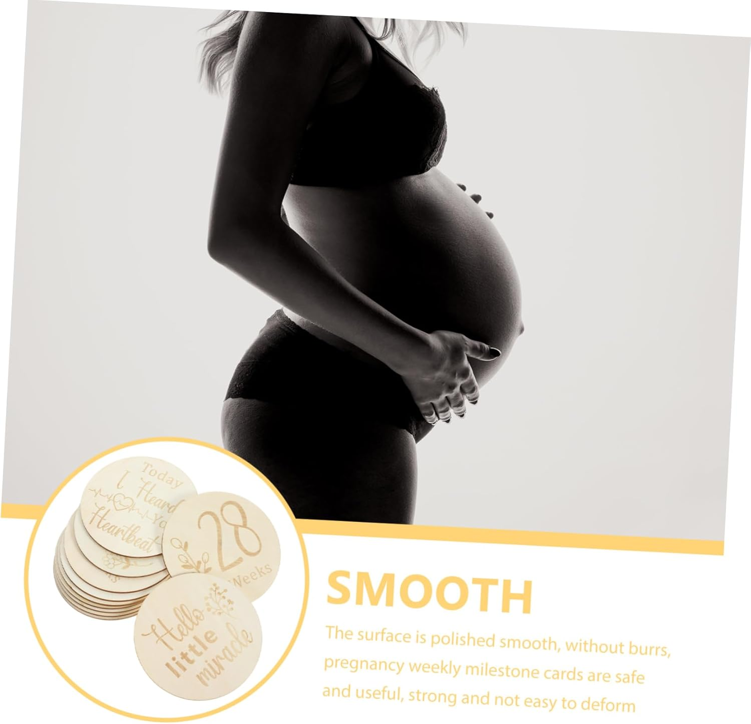 11Pcs Wooden Pregnancy Weekly Milestone Markers Growth Tracker Cards Photo Props for Pregnant Journey