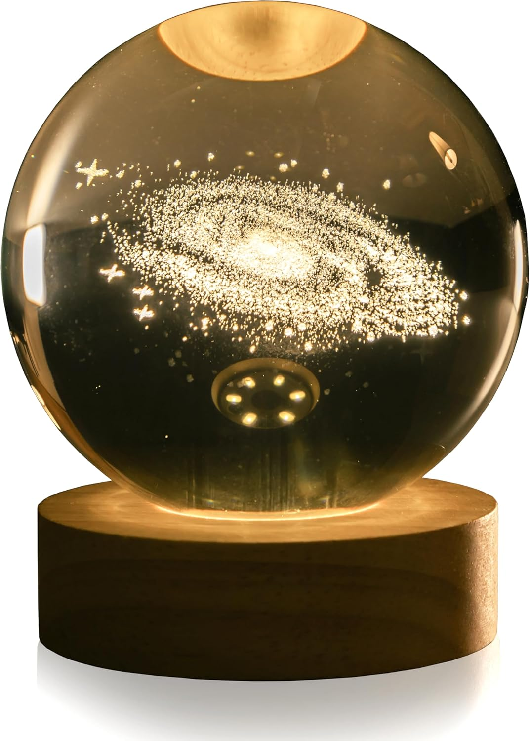 PENTBURG Crystal Ball Lamp, Luminous Solar System/Galaxy Crystal Table Light Home D&eacute;cor, LED Night Light, USB Table Lamp for Living, Study and Bedroom, Creative Bright D&eacute;cor Gift (Galaxy).