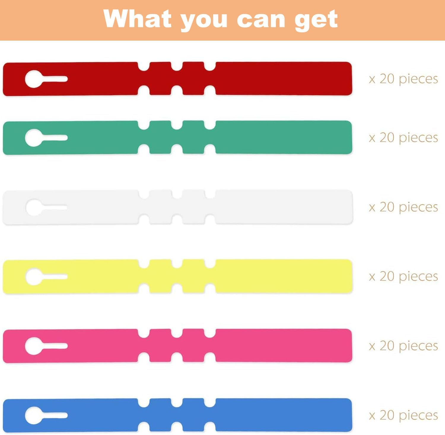 120Pcs 6 Colors Wrap around Adjustable Plant Tree Hanging Tags, Plastic Plant Labels Wrap around Tree Tags Markers, Adjustable Nursery Garden Labels Plant Tags with Large Writing Surface image number 6