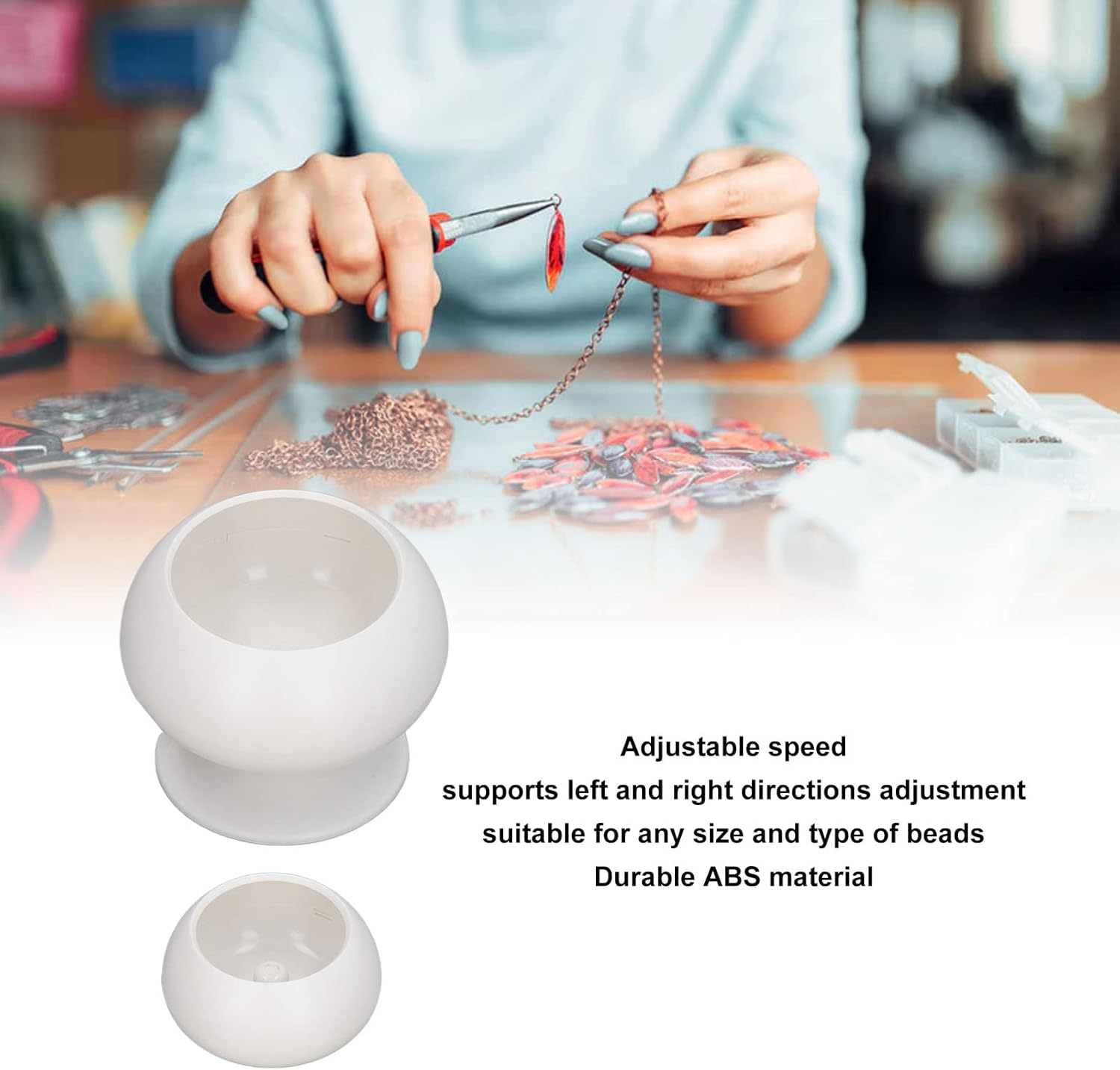 Gugxiom Beads Spinner, Electric Bead Spinner for Jewelry Making, Adjustable Speed Clay Bead Spinner, Bracelet Maker DIY Crafts for Jewelry Bracelet Necklace image number 3