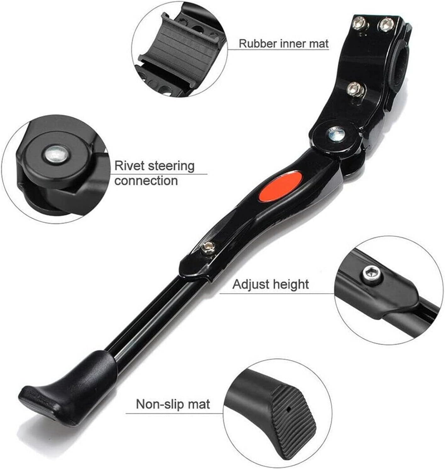 Yotsuba Bike Kickstand, Aluminium Alloy Adjustable Height Rear Side Bicycle Kick Stand for 24&rdquo;-27&rdquo; Mountain Bike, Road Bike, BMX, MTB image number 3