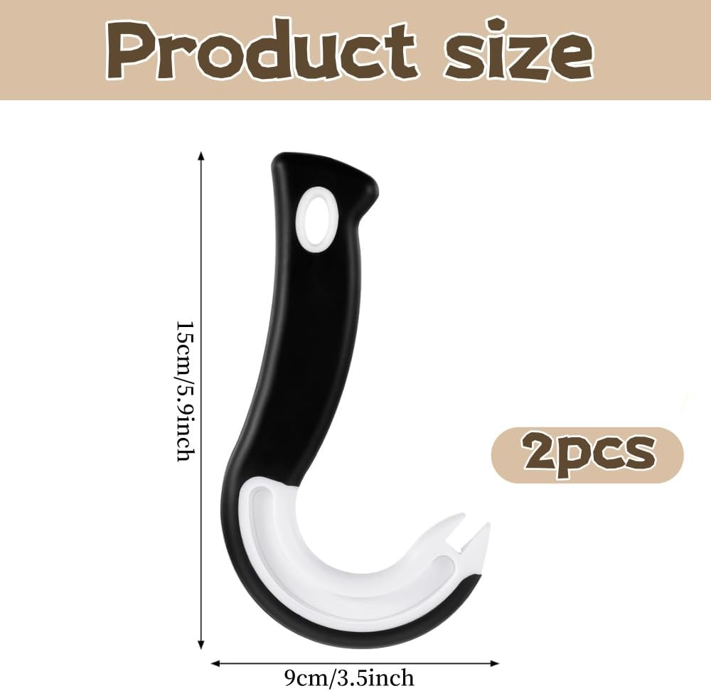 2 Pcs Ring Pull Can Opener Set,Multifunction Ring Pull Grip Grab Twist,Manual Easy Bottle Opener Hook Shape Kitchen Utensils Bottle Tool image number 2