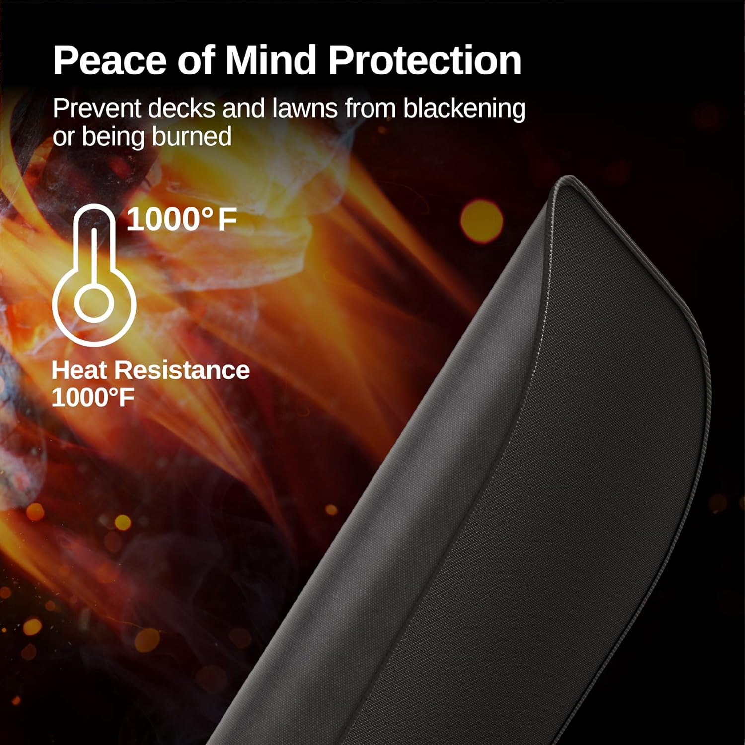 EAST OAK 36'' Fire Pit Mat for Low Smoke Outdoor Firepit Wood Burning Campfire, Portable Fire Pit, Charcoal Grills, Wood Pellet Smokers, for Patio, Backyard, Deck, Garden and Poolside Use, Black image number 1