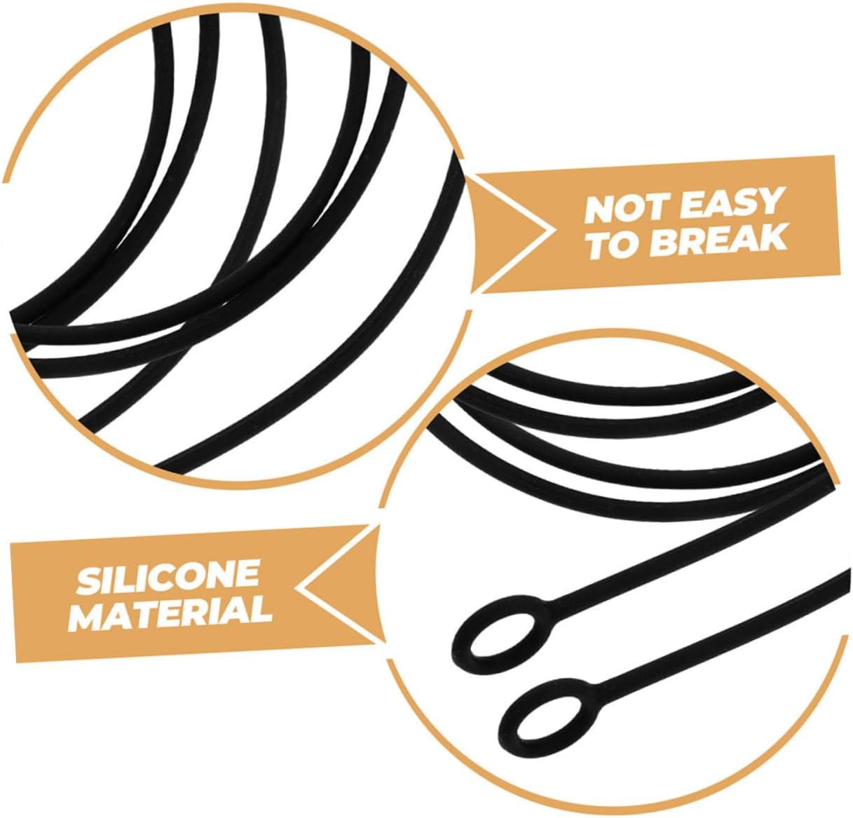 Earbud Strap Lanyard for Earphones Replacement Cord Detachable Silicone Ear Plugs Hanger with Lightweight Design for Travel Use Black image number 1