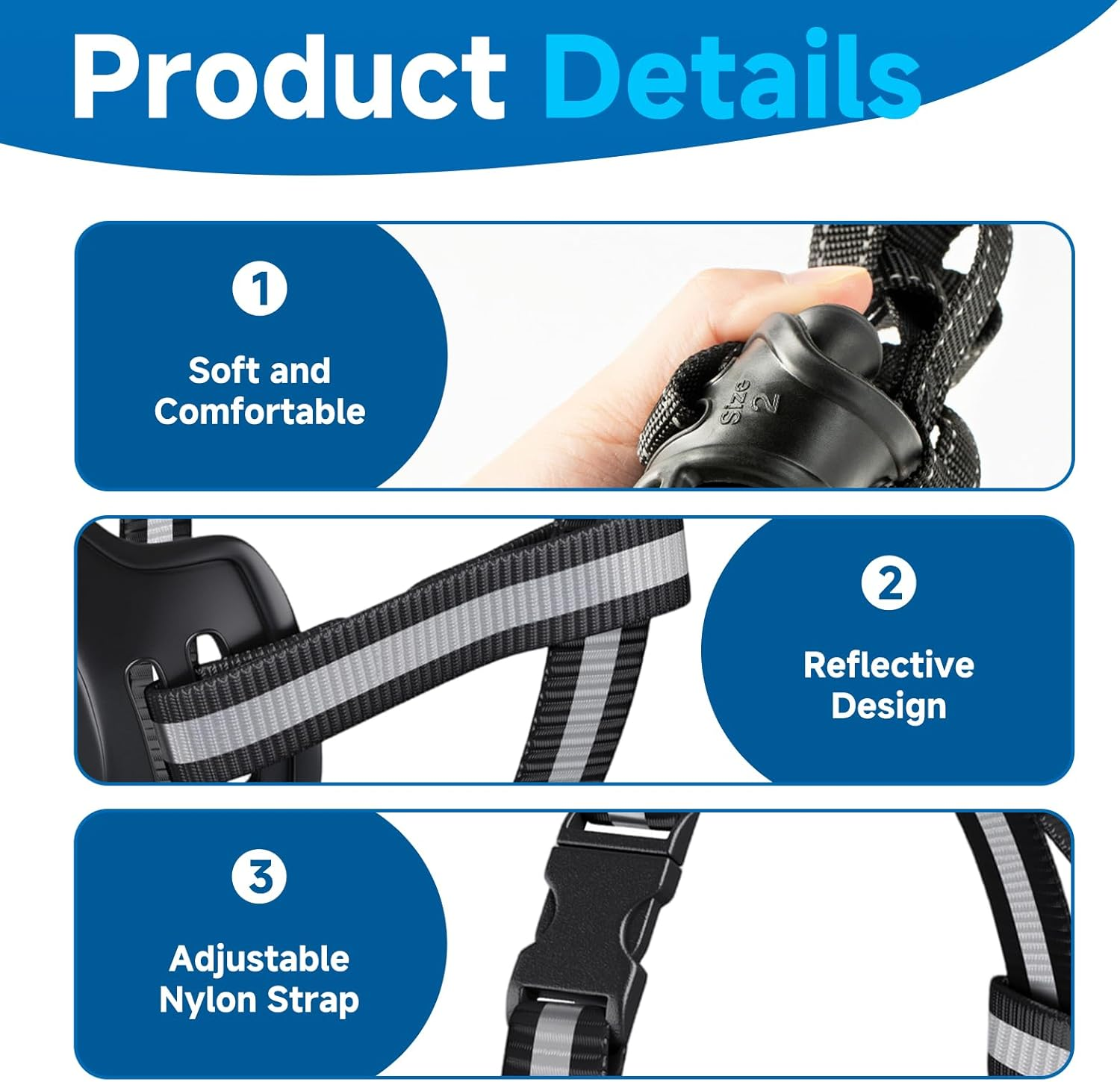 Muzzle for Dogs, Adjustable Muzzle Dog, Poison Bait Protection for Small, Medium with Adjustable Straps, Prevents Barking image number 5