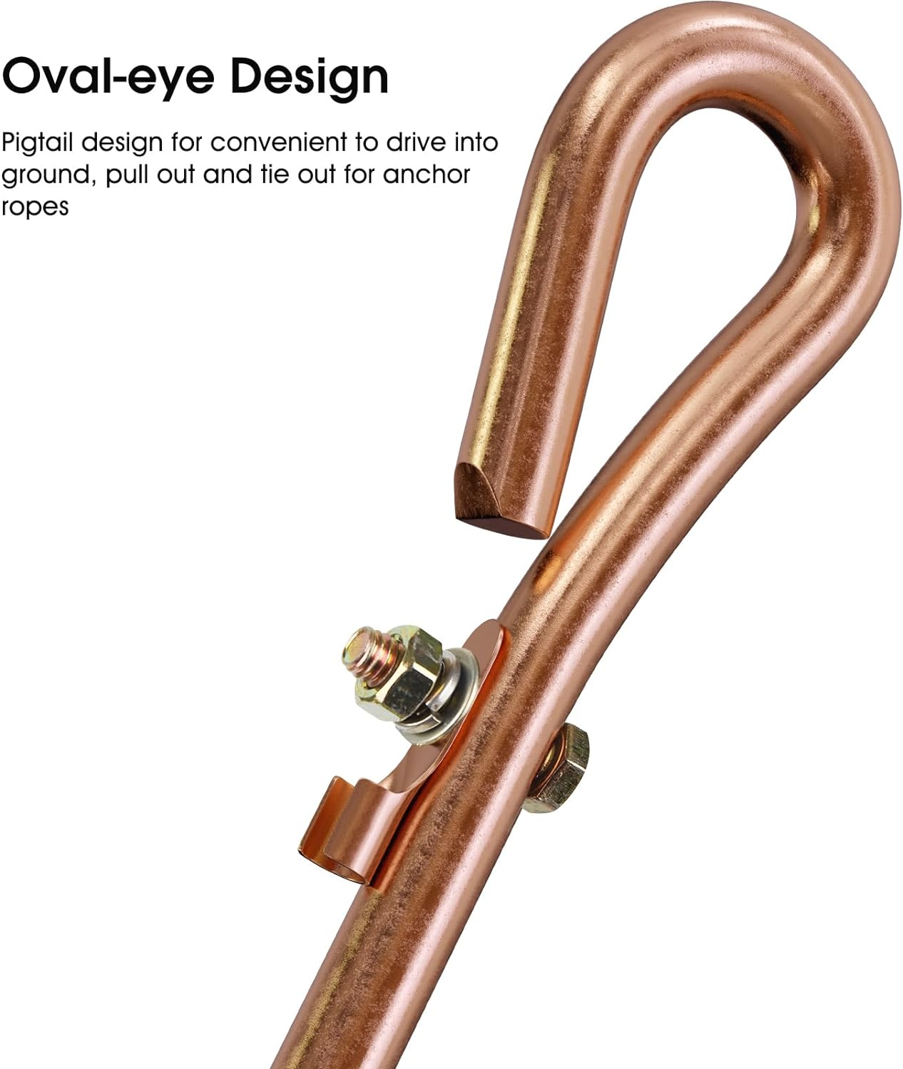 Portable Grounding Rod with 4Ft Long Flexible Bonding Wire with Copper Clip