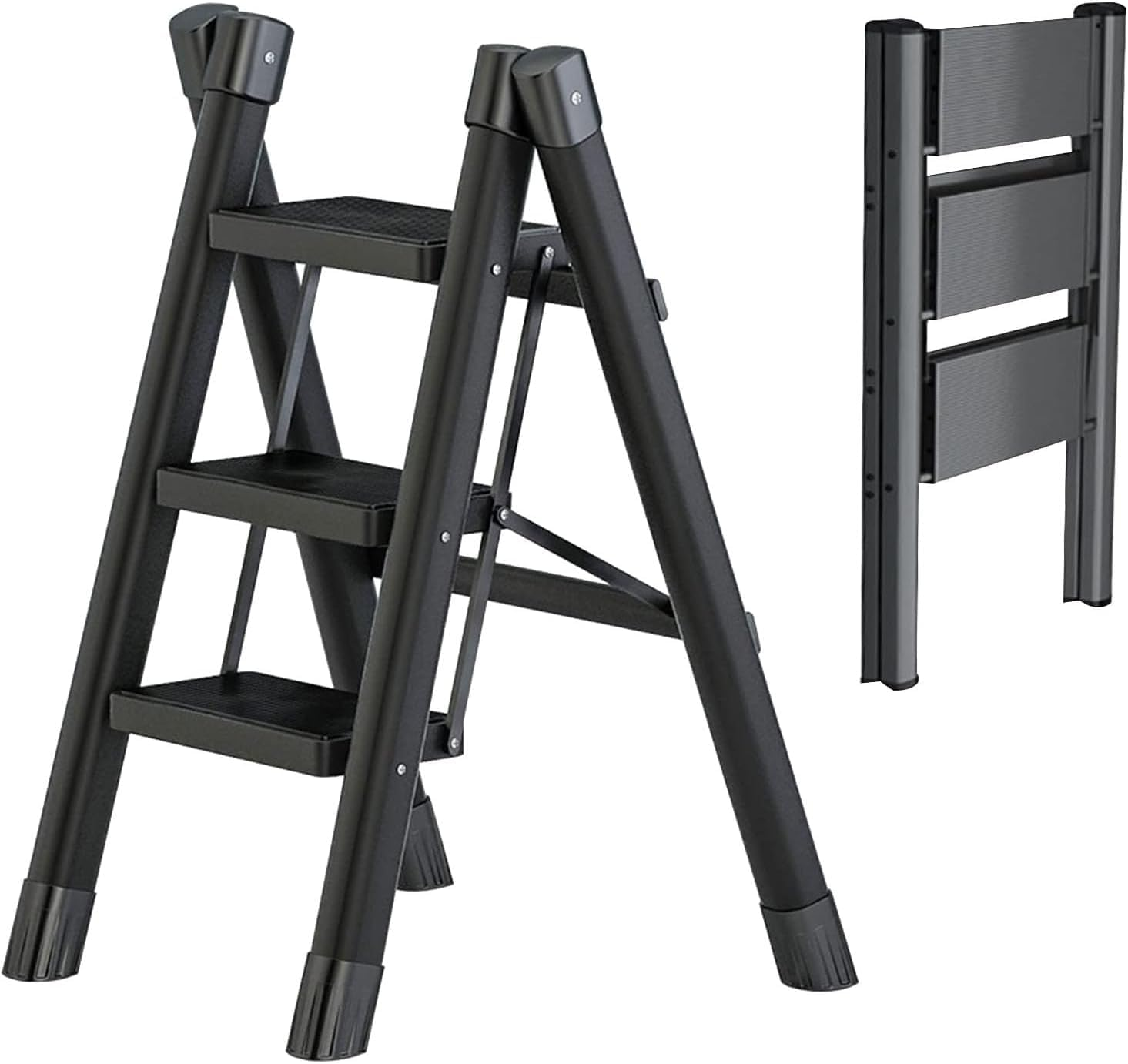 Step Ladder 3 Step Folding,Lightweight Portable Folding Step Stool with Anti-Slip Sturdy and Wide Pedal,330Lbs Load Step Stools, Safer Step Ladder for Home/Kitchen,Small Foldable Step Stool image number 5