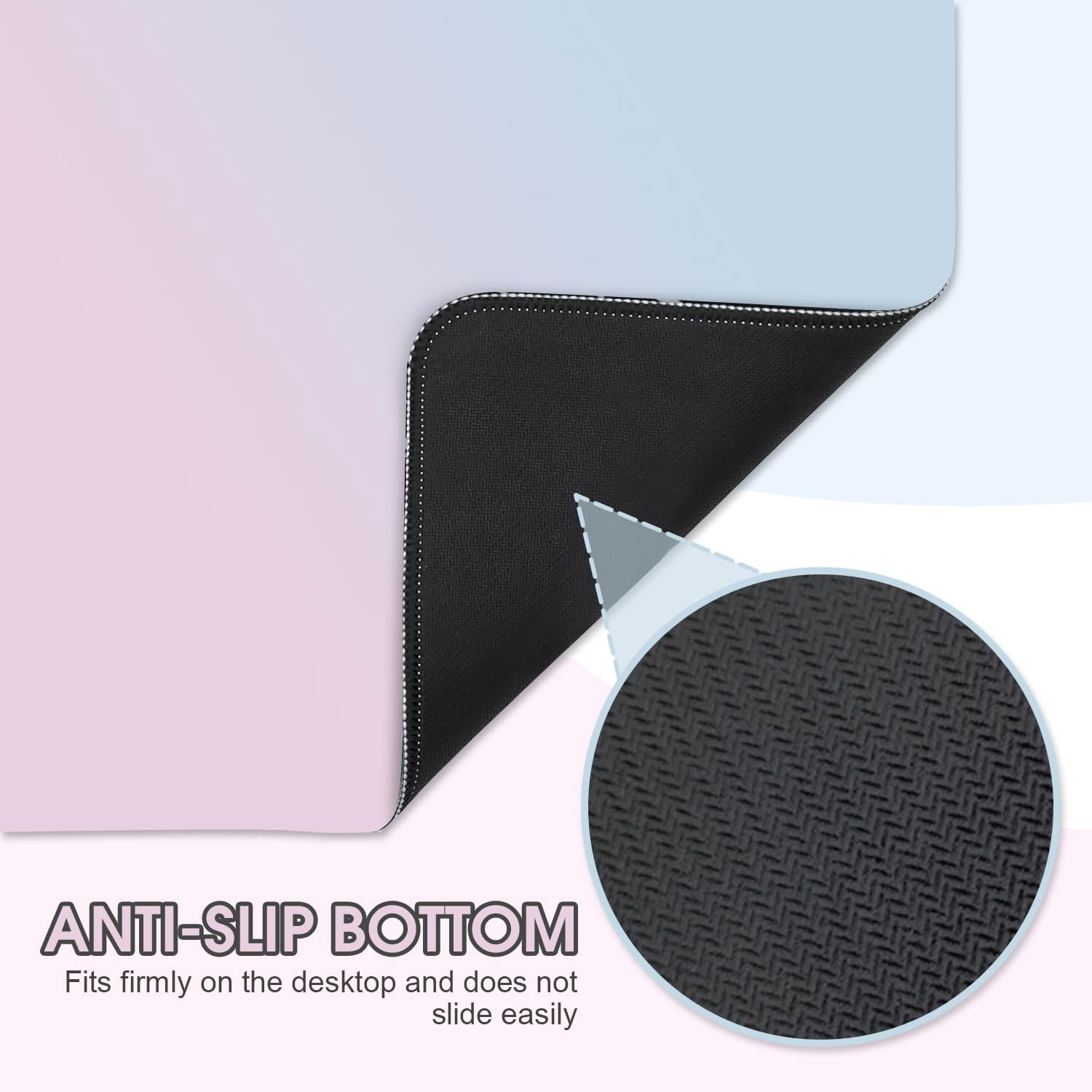 Chamgeco Large Gaming Mouse Pad with Stitched Edges, Desk Mat Desk Pad Mouse Pads with Anti-Slip Rubber Base, Desk Protector Mousepad for Computer Keyboard Laptop Home Office Decor (Color 1, 90*40CM) image number 6