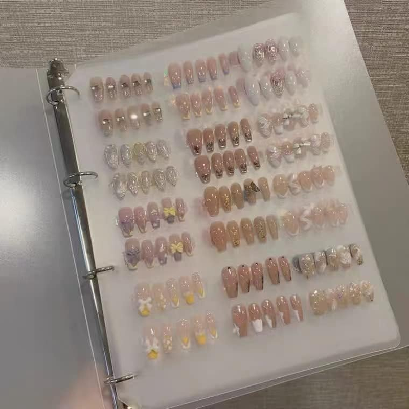 Press on Nail Organizer,Press on Nail Packaging,Removable Loose-Leaf Storage Book for Fake Nail,Nail Display(Not Included Press on Nail) (A5(9.05 * 7.08 * 1.37Inch) image number 1