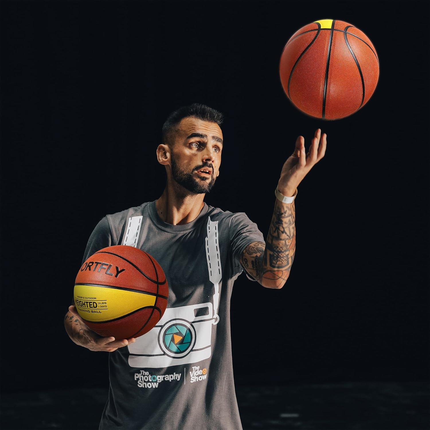 Weighted Basketball 1.3Kg/3Lbs Size 7 - Auxiliary Heavy Basketball for Indoor and Outdoor Training, Improving Dribbling and Ball Control image number 6