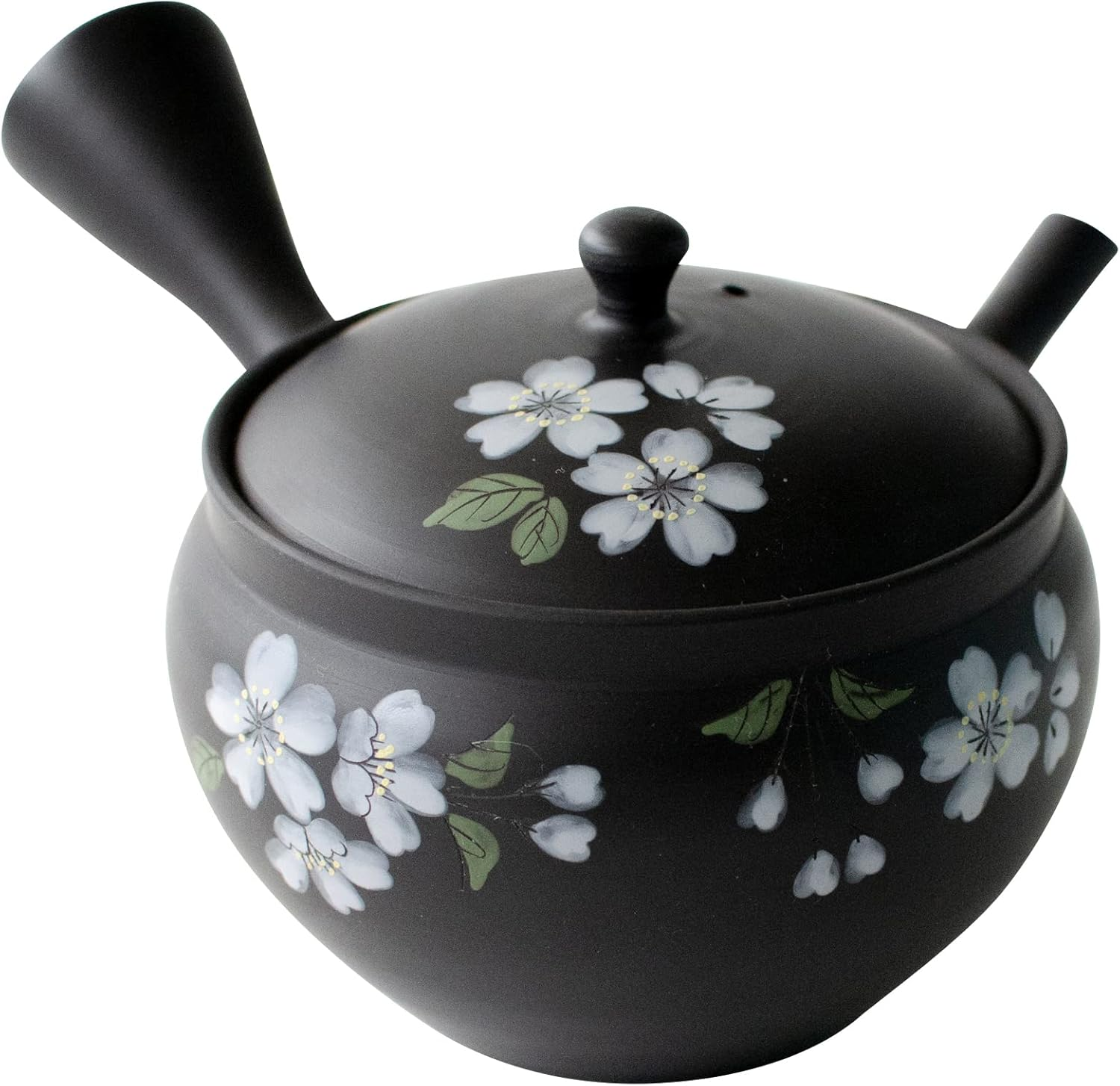 Tokoname Ware 266288 Tamako Kiln Teapot, Ceramesh, Black Pine Skin Pattern, Ceramic Tea Strainer, Approx. 9.8 Fl Oz (290 Ml), Made in Japan