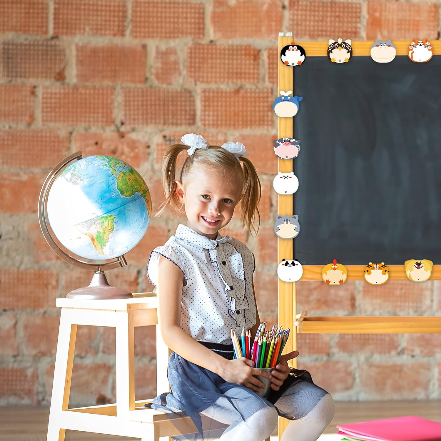 Cute Sticky Notes, 24 Pieces Cartoon Animals Sticky Kawaii Notes Fun Sticky Notes Cute Notepads Last Day of School Stationery Supplies for Office Kids Students Roommates Tab image number 5