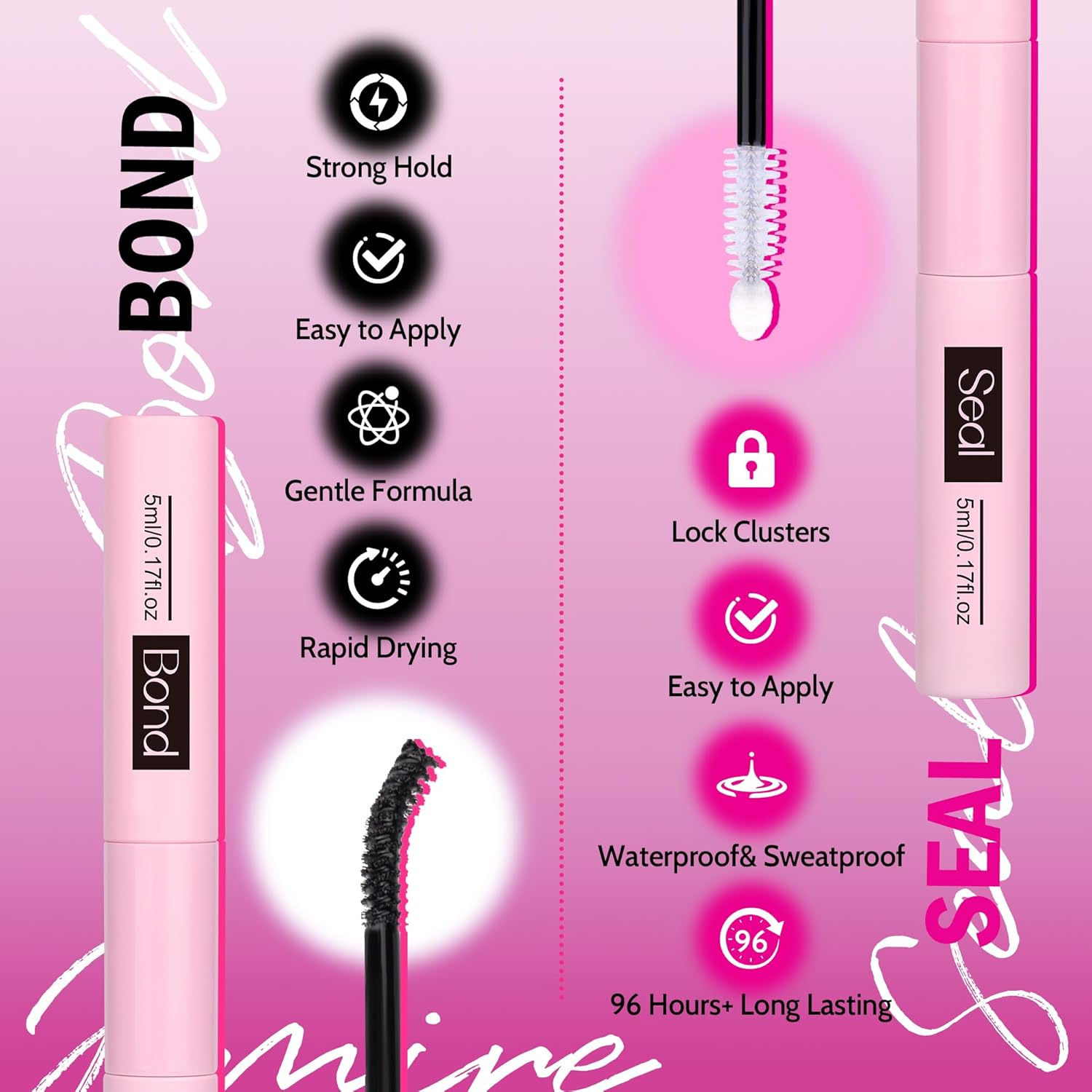 JIMIRE Lash Clusters Kit Manga Cluster Lashes Natural Look Wispy DIY Lash Extension Kit with Lash Bond and Seal Waterproof 110Pcs 8-16MM Wispy D Curl Individual Lashes Wet-Look Eyelash Extension image number 6