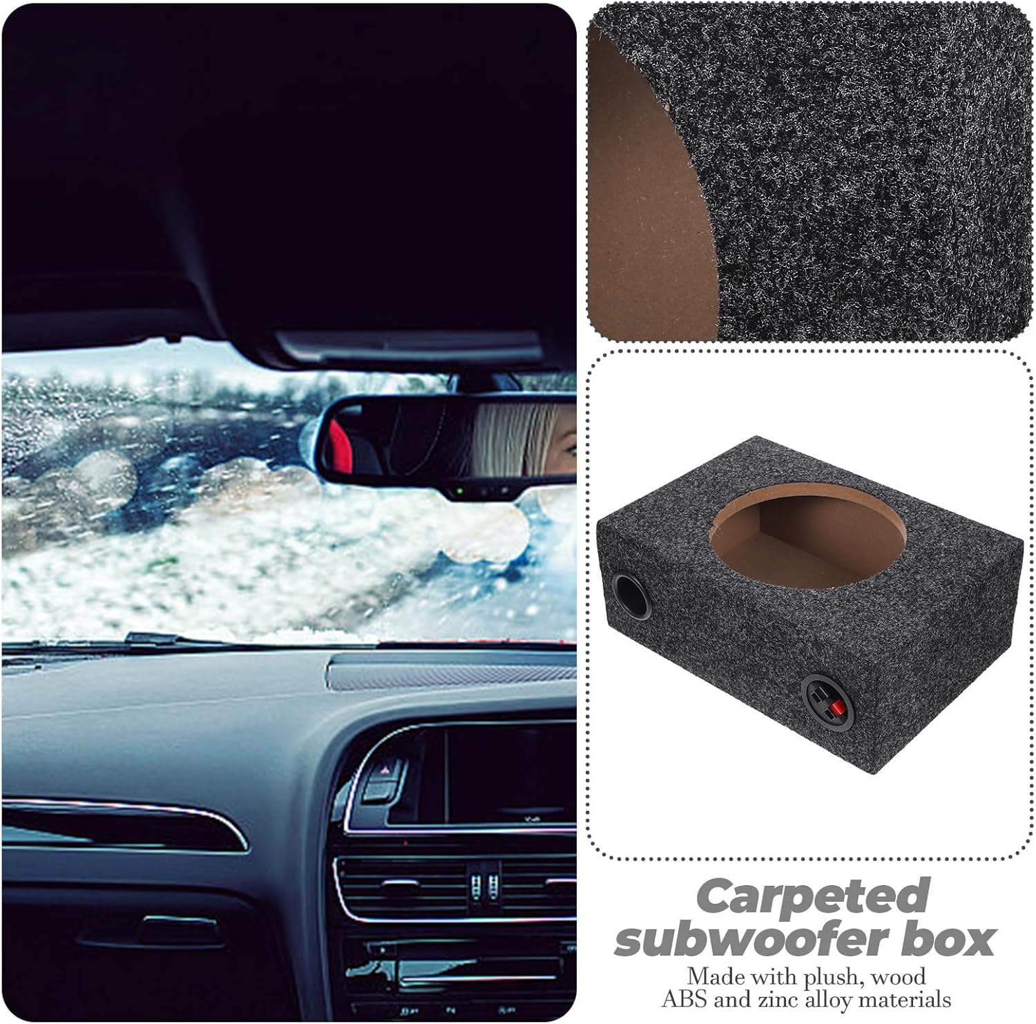 GANAZONO 8-Inch Wood Subwoofer Box with Sound-Absorbing Cotton, Portable Car Speaker Enclosure for Vehicle and Home Audio Upgrade image number 5
