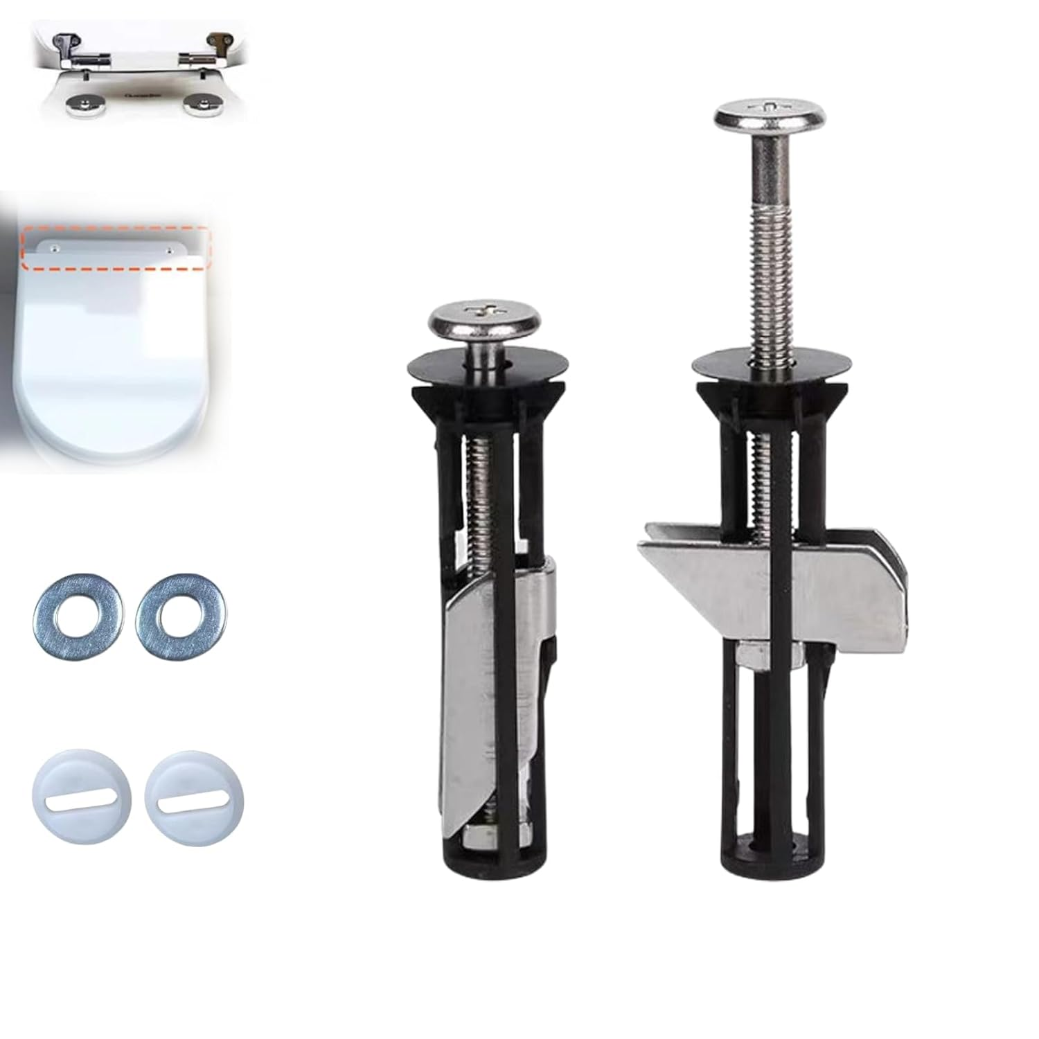 Heavy Duty Toilet Seat Fastener Bolt Kit, 2025 New Universal Toilet Seat Bolt Kit, 2Pcstoilet Seat Bolts Replacement Kit, Nut Screw for Easy Installation and Maintenance of Toilet Seats and Portable image number 2