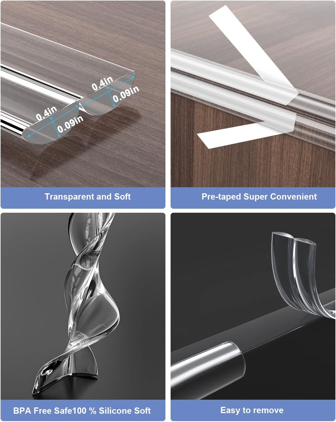 Corner Protectors, Clear Corner Protector Baby Proofing, Soft Edge Protectors,32.8Ft(10M) Corner Guards Furniture Corner&Edge Safety Bumpers with Upgraded Strong Adhesive for Furniture&Sharp Corners image number 3