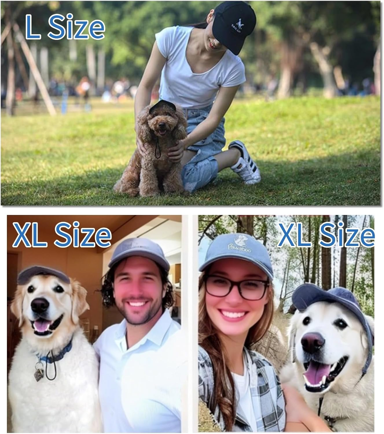 Zjyufy Dog Hats for Medium Dog Parent Child Hats Matching, Dog Owner Mom Dad Hats Matching Baseball Caps with Ear Holes for Outdoor Travel, M Black image number 4