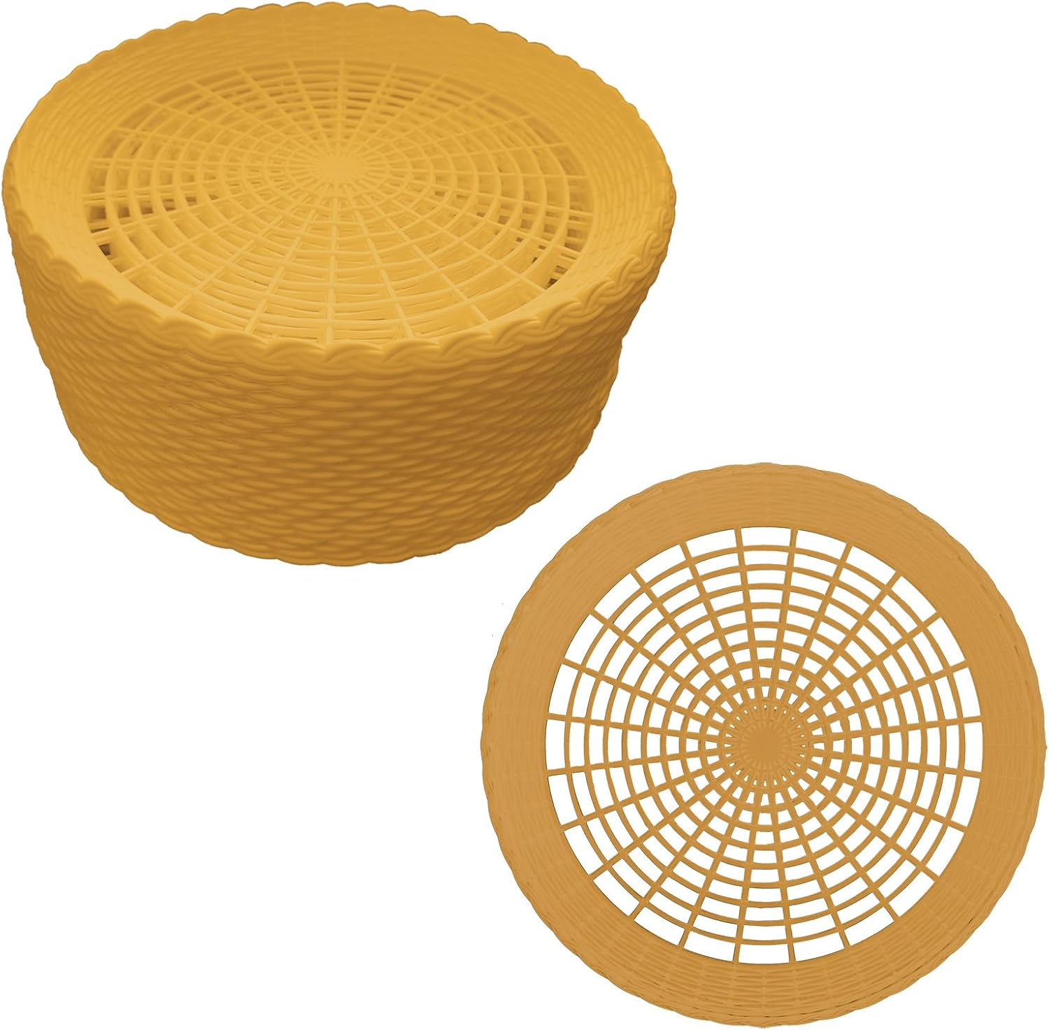 Auto-Plaza 24X 9.7 Inch Heavy Duty Reusable Plastic Plate Holders Woven Plate Holder for Kitchen Outdoor Picnic (White)