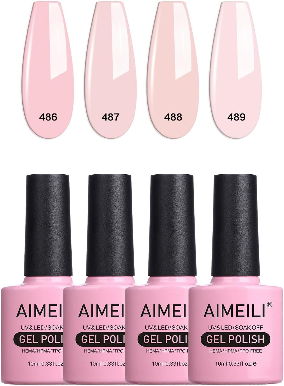 AIMEILI Soak off Hot Pink Neon Gel Nail Polish Set, Summer Color Neon Pink Orange Purple Blue Color Gel Set of 4Pcs X 10Ml - Kit 28 Cruelty-Free & Vegan image number 5