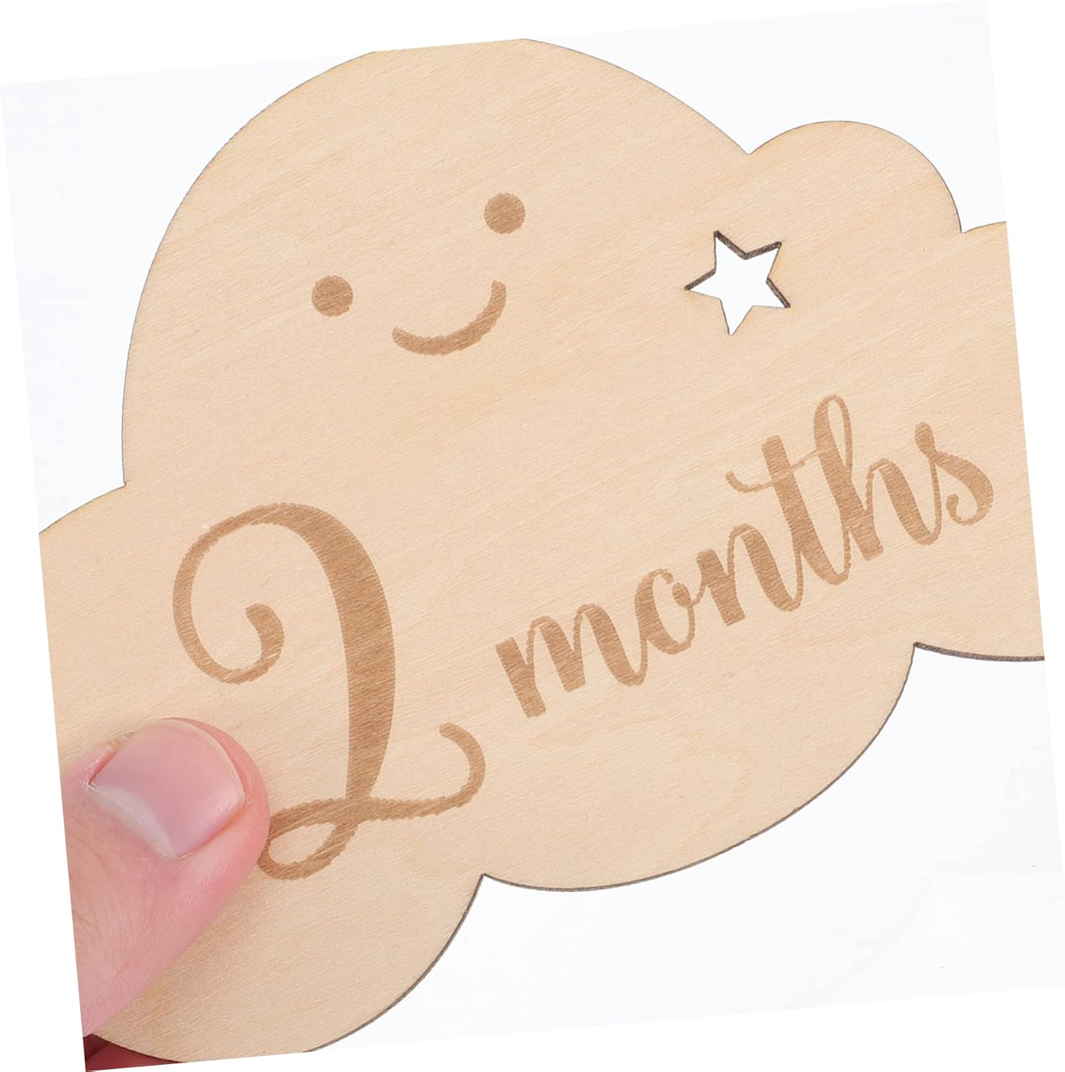 8Pcs Wooden Cloud Monthly Cards for Shower Decorations Newborn Growth Signs image number 4