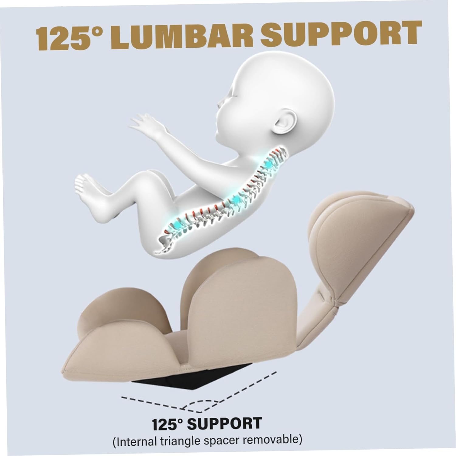 Carseat Insert Support for Newborn, 2Pcs Infant Car Seat Insert, Soft Breathable Stroller Cushion Pads with Split Design for Body Support & Headrest image number 4