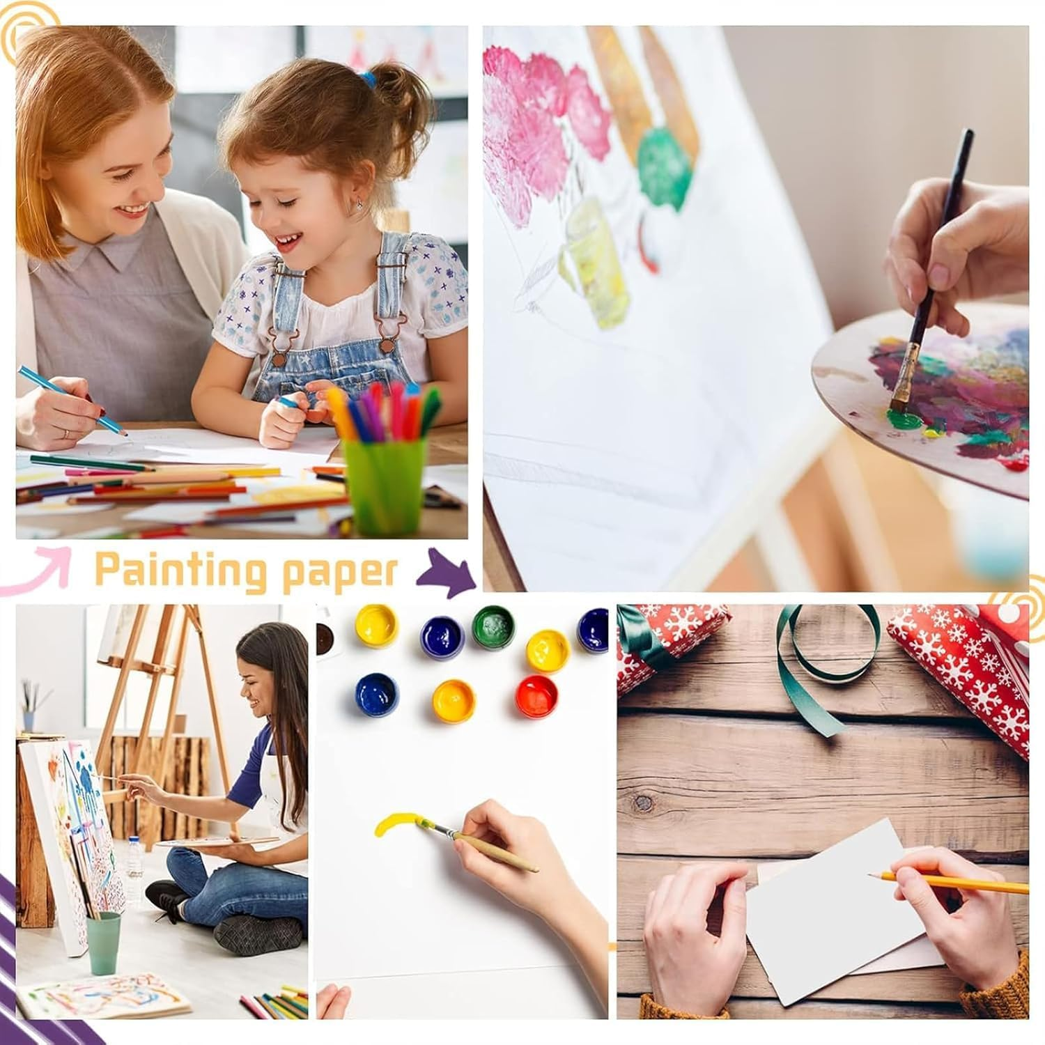 TIAMORK 150PCS Watercolor Paper,140Lb/300Gsm Watercolor Paper Pad Postcards Bulk, Painting Paper for Students, Artists, Sketch Painting ﻿ image number 5