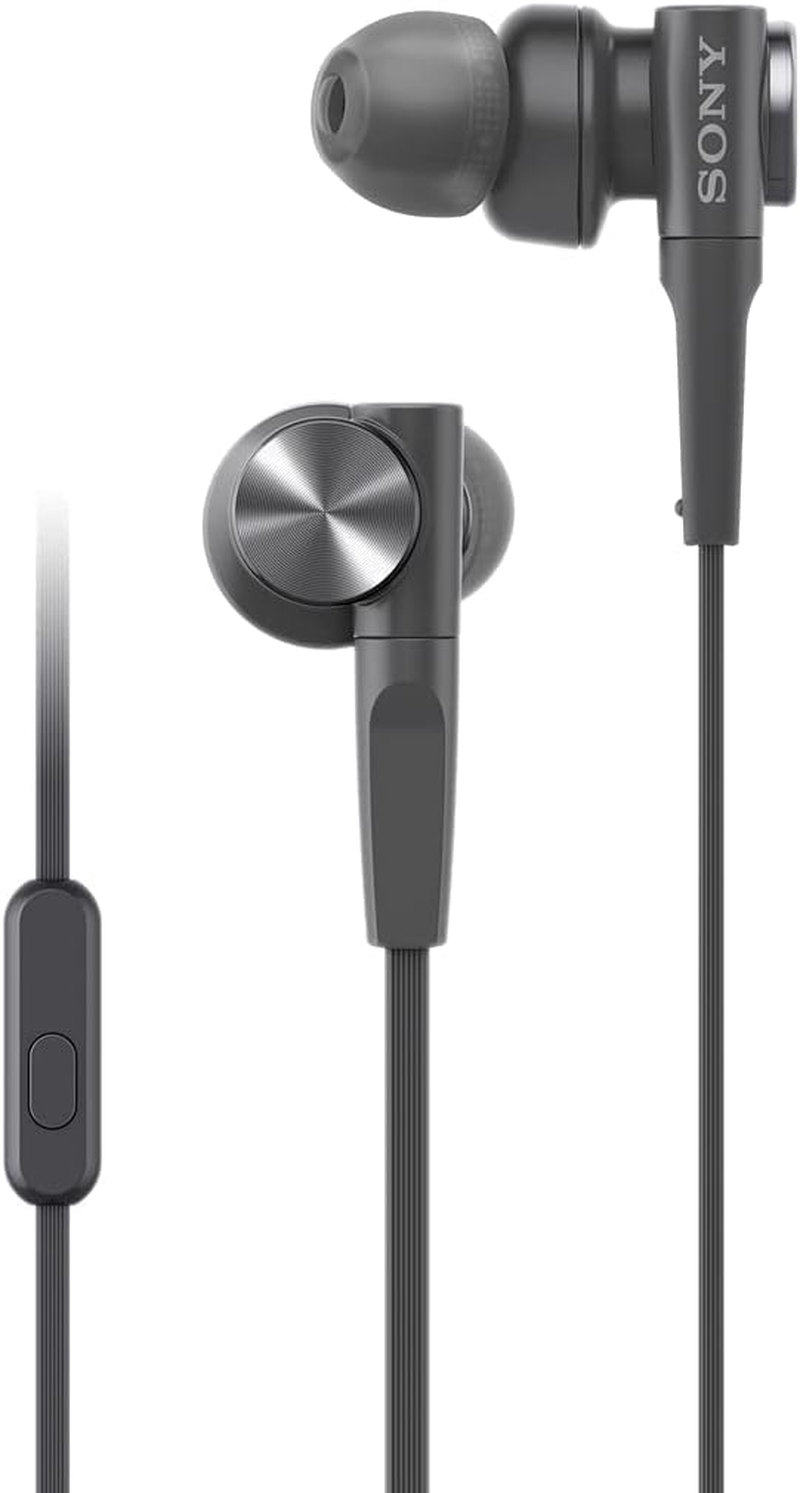 Sony MDR-XB55AP In-Ear Extra Bass Headphones with Mic for Phone Calls - Black image number 1