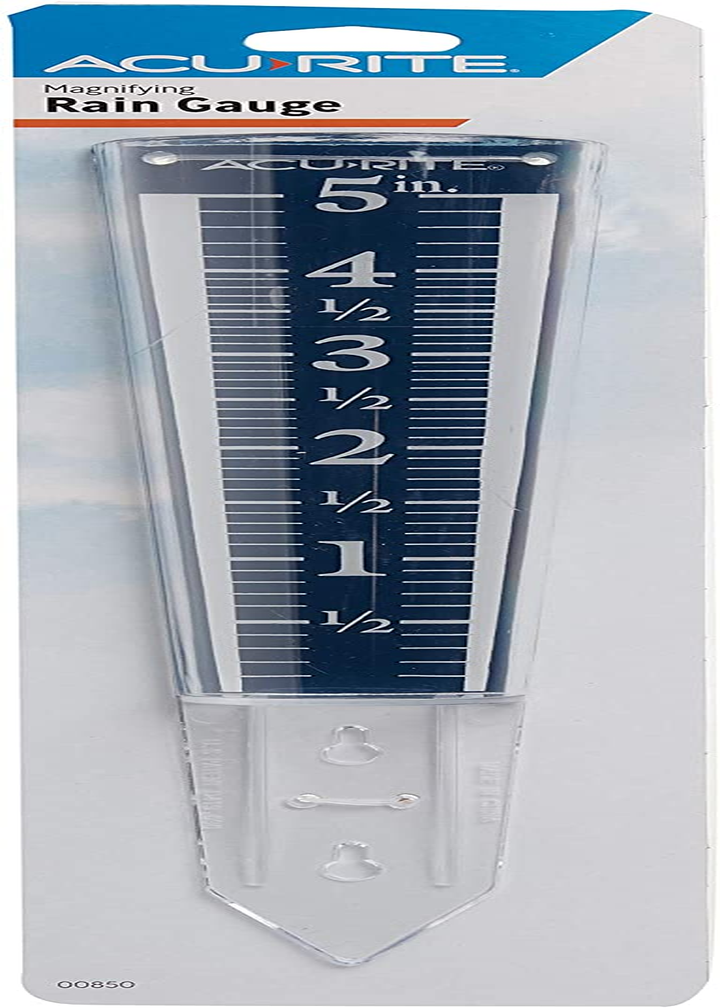 Acurite 5" Capacity Easy-To-Read Magnifying Acrylic, Blue (00850A3) Rain Gauge image number 1