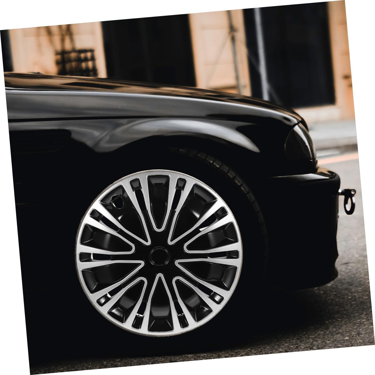 12 Inch Automotive Wheel Hubcaps, 2Pcs Silver Black Decorative Hubcap Covers for Cars, Universal Fit Car Wheel Rim Covers for Seasons image number 3