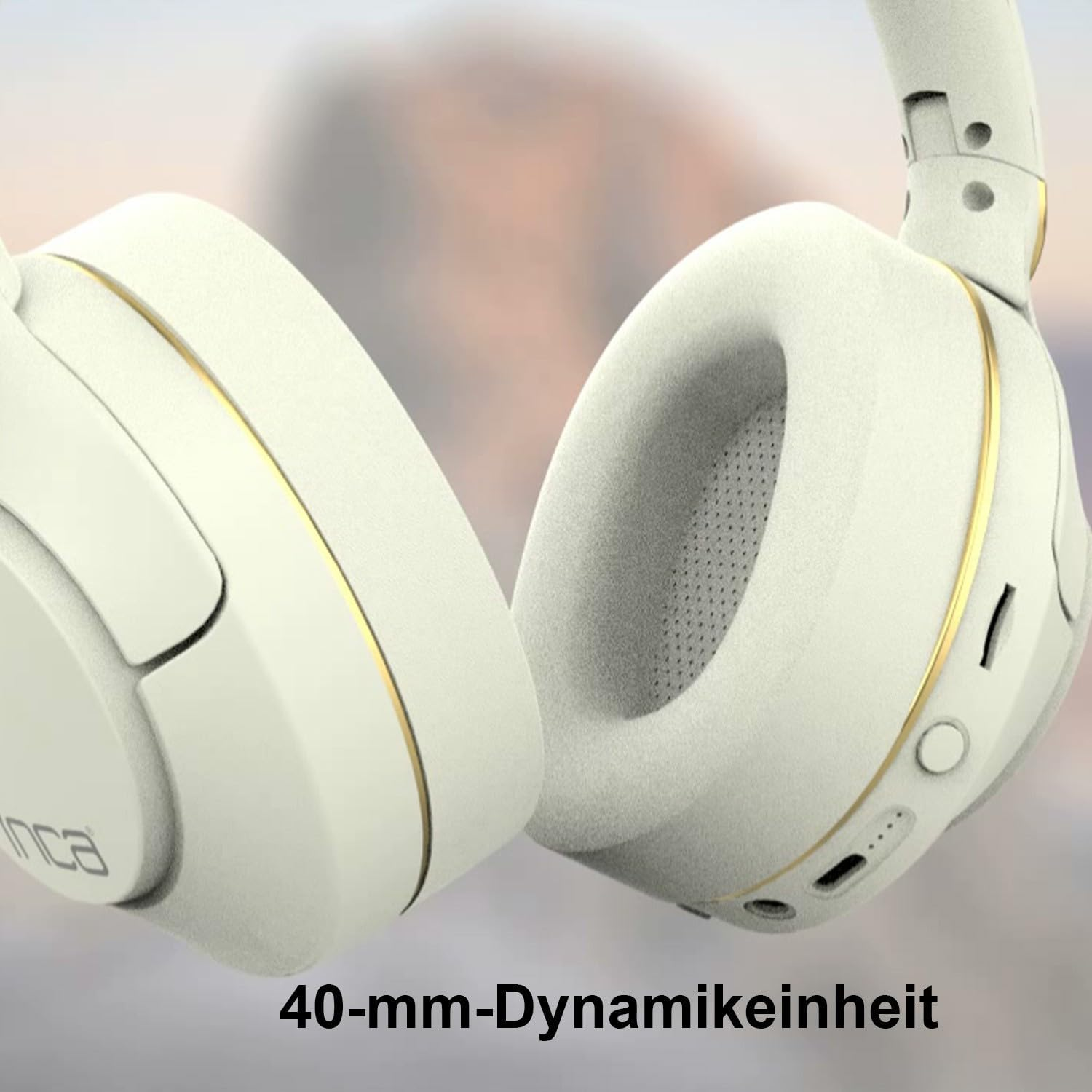 İnca IBK-503 Bluetooth Headphones, Wireless Over-Ear Headsets with Microphone, up to 12 Hours of Playback, AUX & SD Card Slot, Ergonomic Design for Music & Gaming (White) image number 1