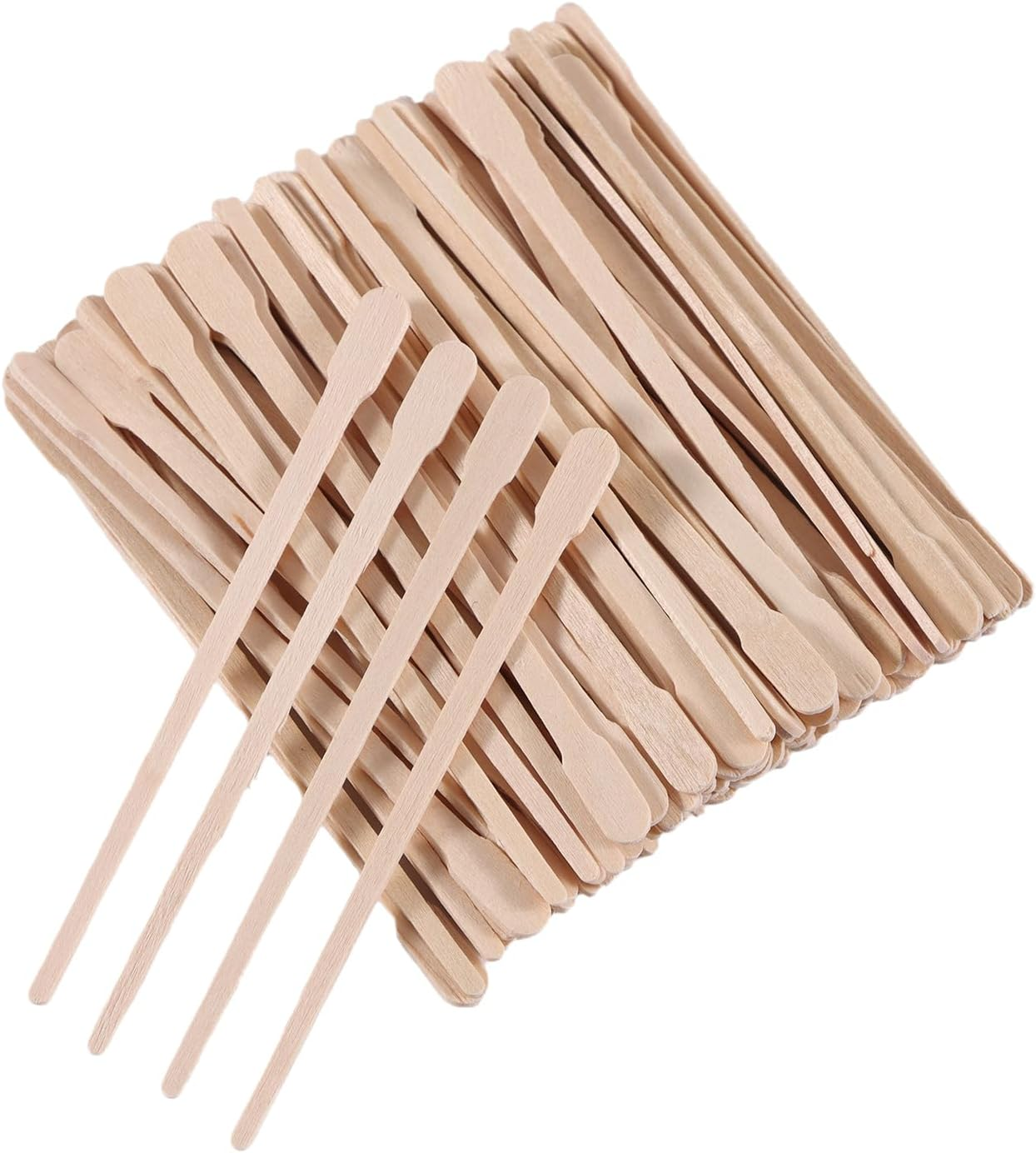 500Pcs Small Wooden Wax Sticks - for Body Legs Face and Small Sizes Eyebrow Waxing Applicator Spatulas Craft Sticks for Hair Eyebrow Removal (88Mm round Head) image number 1