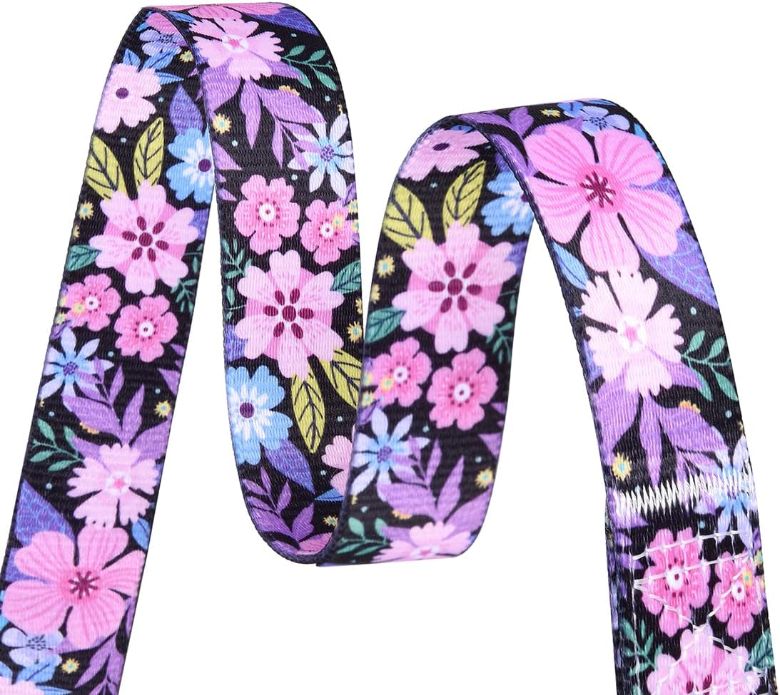 HQYDDMI Dog Collars with Floral Print, Soft Comfortable Adjustable Collars for Small Medium Large Dogs, Floral Pattern for Girl Boy Dogs(Pink Floral,L) image number 3