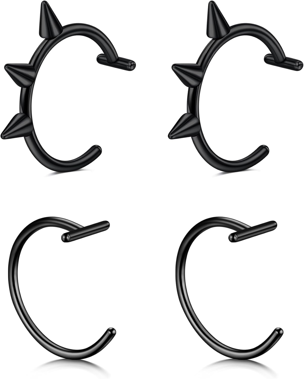 QWALIT Fake Nose Ring Fake Lip Piercing Fake Lip Ring Fake Nose Ring Hoop Fake Snake Bites Fake Lip Piercings Faux Lip Rings Fake Nose Piercing Clip on Nose Ring Spring image number 1