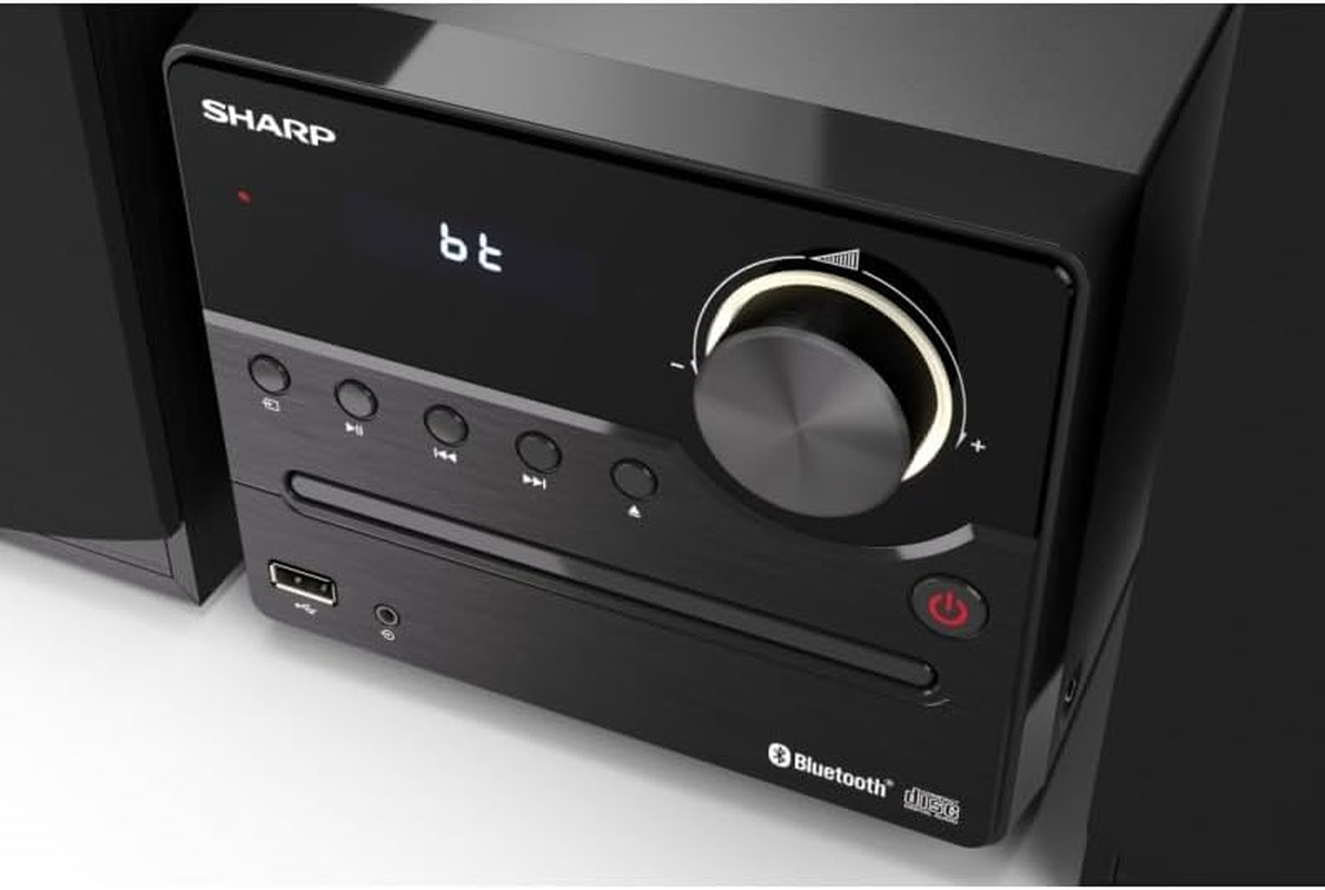 SHARP XL-B512D(BK) Hi-Fi Sound System Stereo with FM Radio, Bluetooth, CD-MP3, USB Playback, Wooden Speakers, 45W &ndash; Black image number 2
