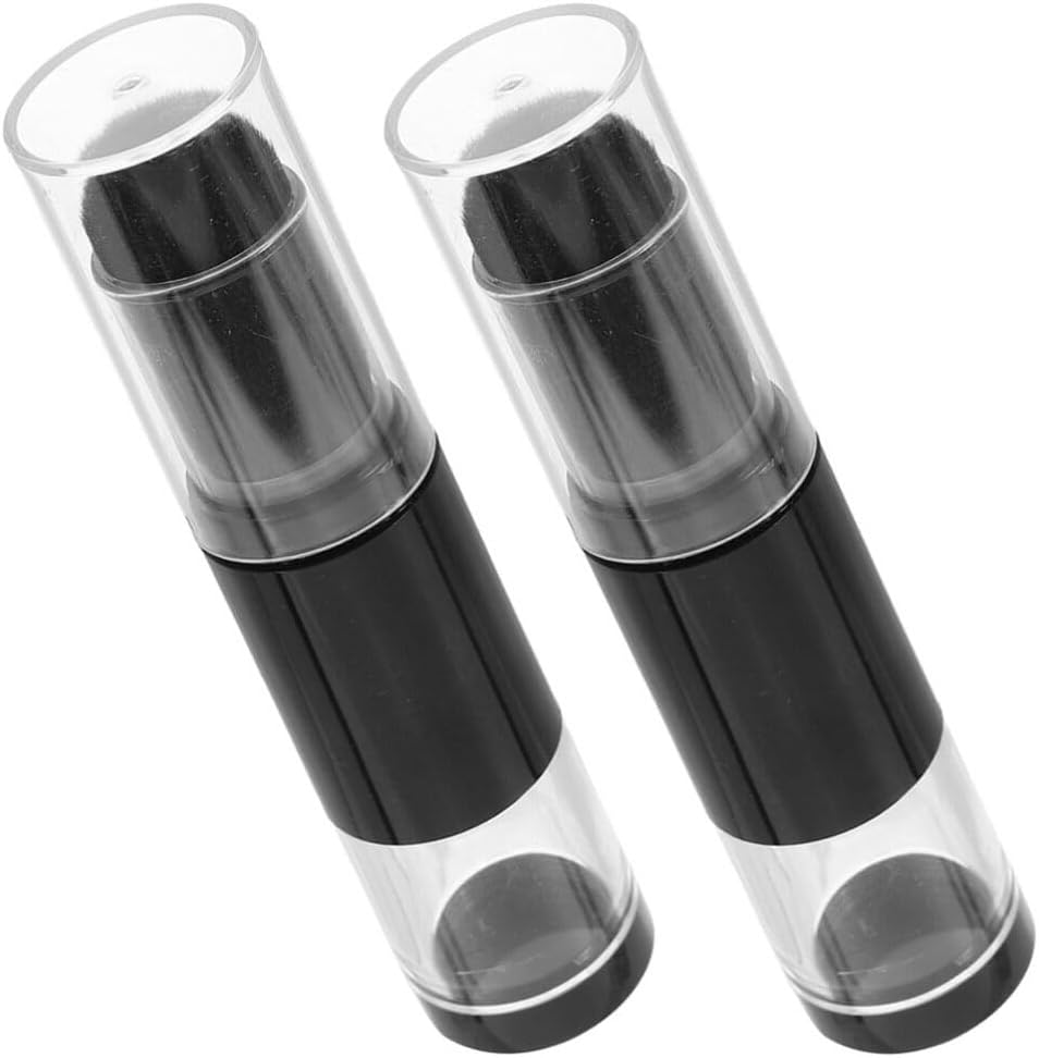 Beavorty Retractable Makeup Brush 2Pcs Brush Blush Brush Portable Powder Brushes Foundation Blending Brush with Refillable Bottle Jar for Powder Cosmetics A