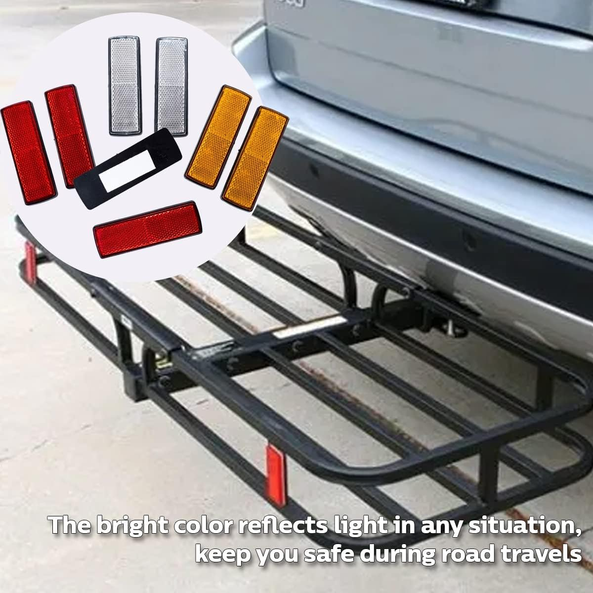 [16PCE] Handy Automotive Self Adhesive Reflectors, Peel & Stick, Ideal for Cars, Bikes, Trucks, Motorcycle and Trailers, Maximize Vehicle'S Visibility All the Day and Night image number 2