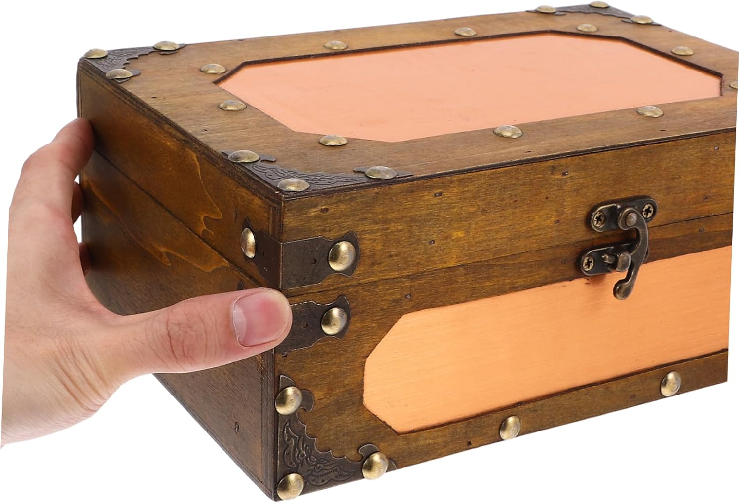 Handmade Vintage Jewelry Storage Box Wooden Card Organizer for Wedding Decor image number 1