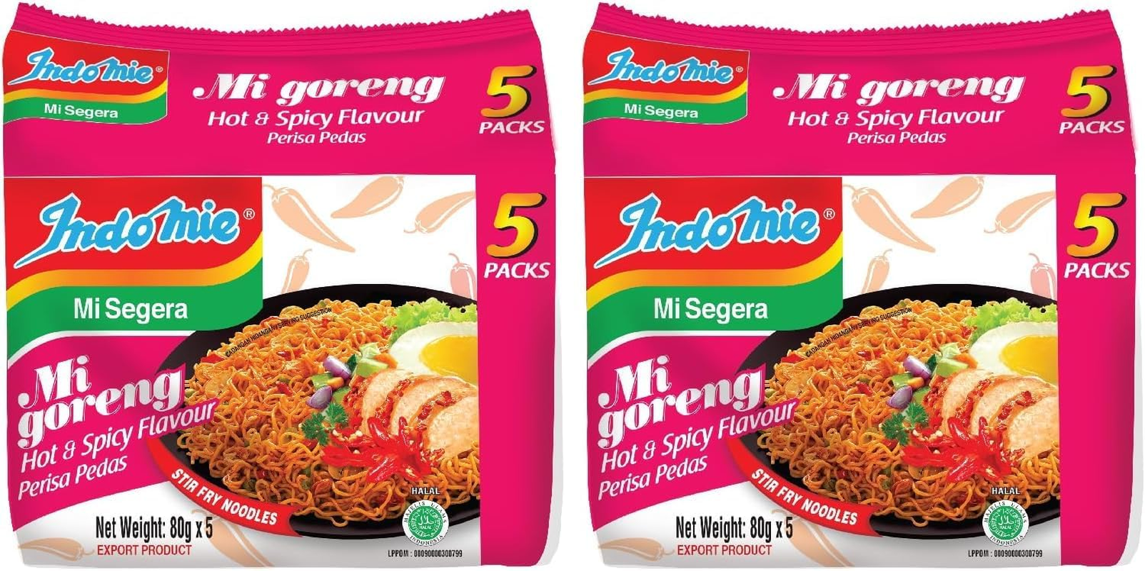 Indomie Mi Goreng Hot and Spicy Flavour Instant Noodles, 80G X 5 image number 3
