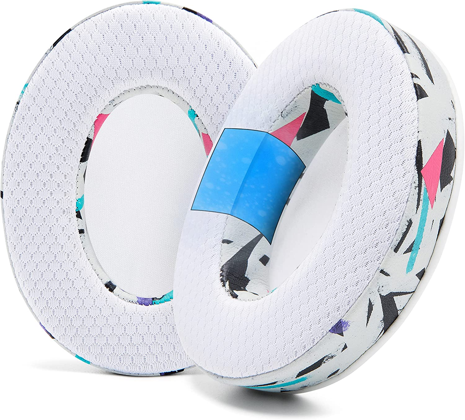 WC Freeze Hybrid Fabric Cooling Gel Replacement Earpads - Compatible with Hyperx Cloud, Steelseries Arctis, ATH M50X, Turtle Beach Stealth & More - Comfortable & Cooler for Longer | Speed Racer